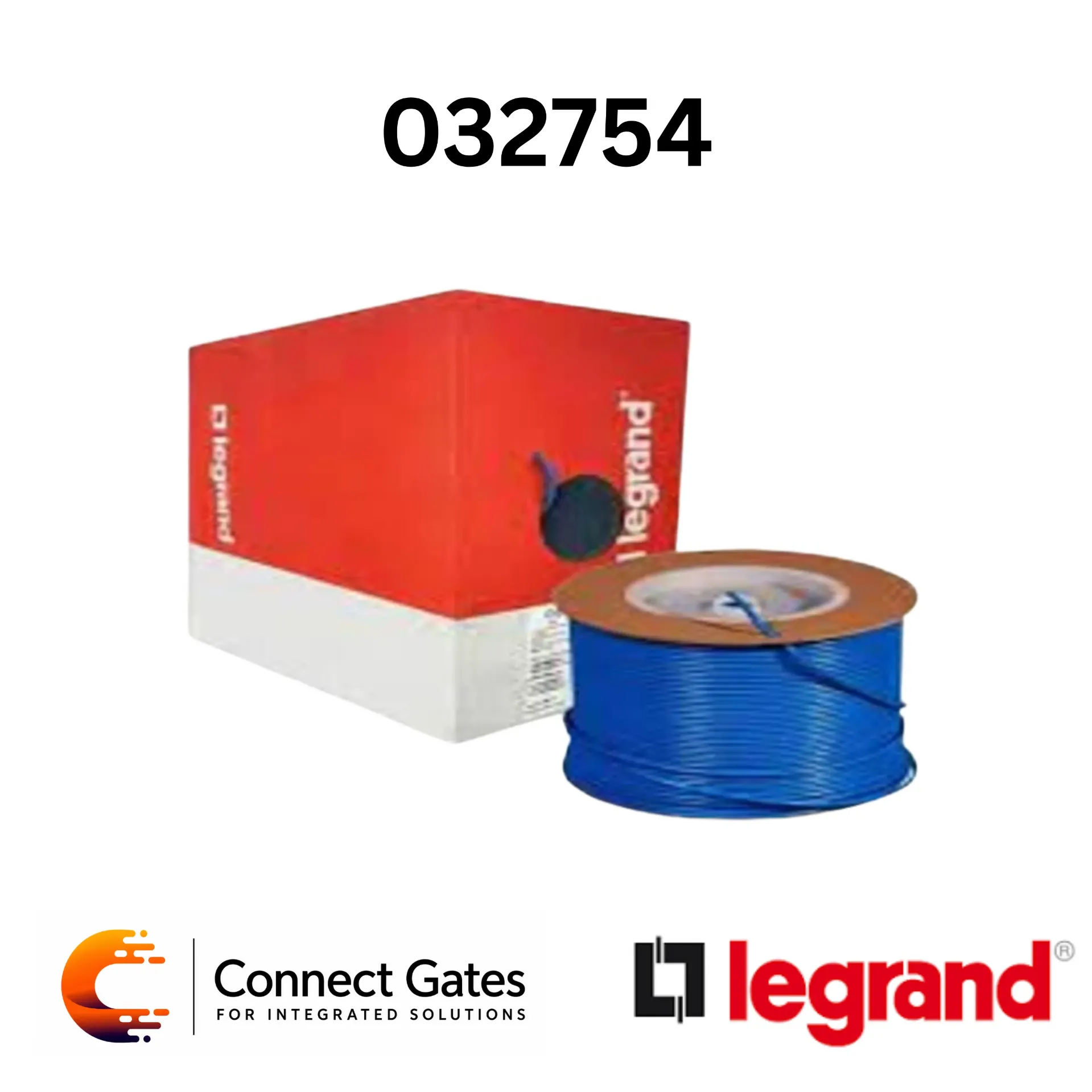 [32754] Legrand 0 327 54 Cat.6 U/UTP LSZH Network Cable – 305m Blue Box, 23AWG, PoE++ Ready.
