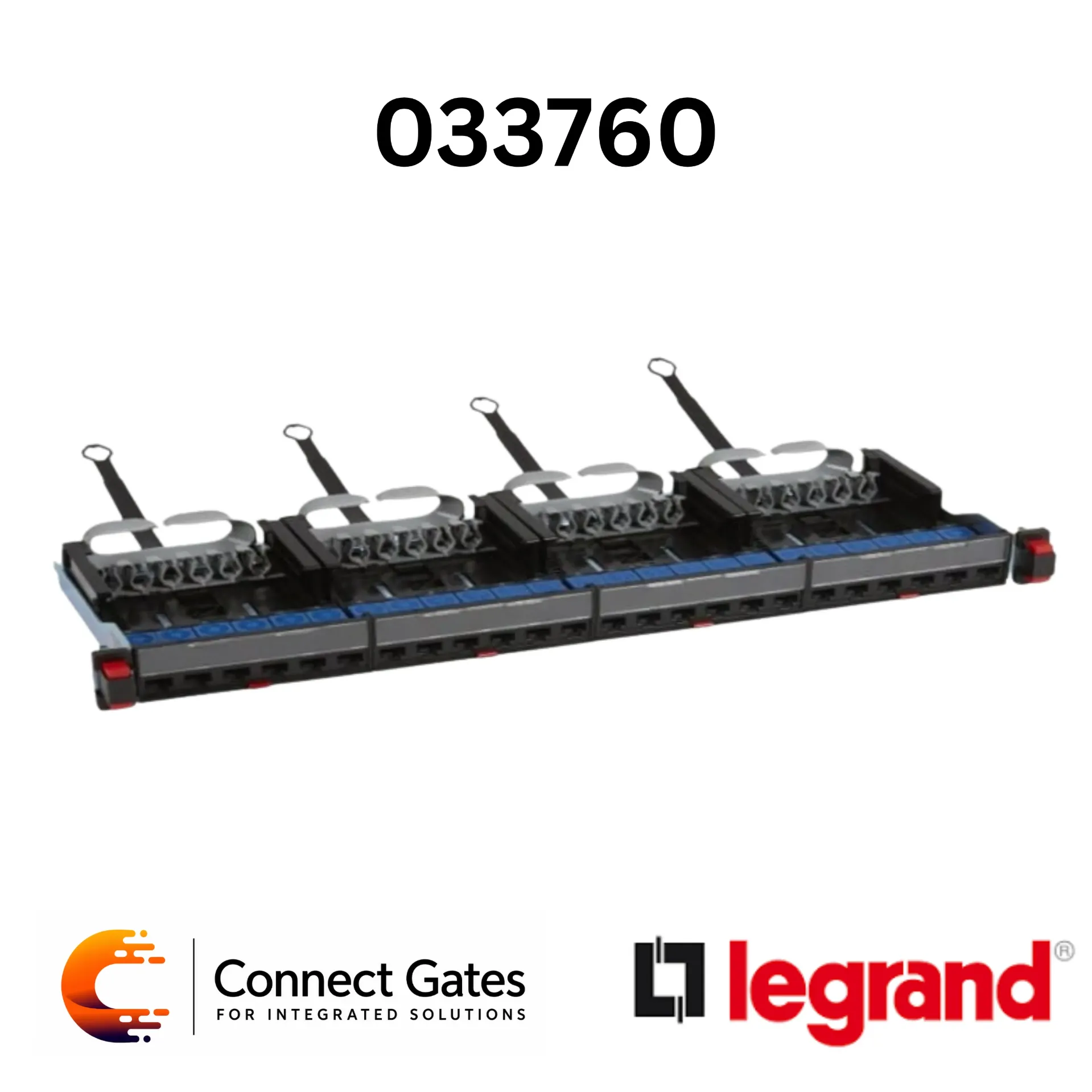 [033760] Legrand LCS3 033760 Cat.6 UTP 24-Port RJ45 Patch Panel – 19-Inch, 1U, Toolless Fast Connection.