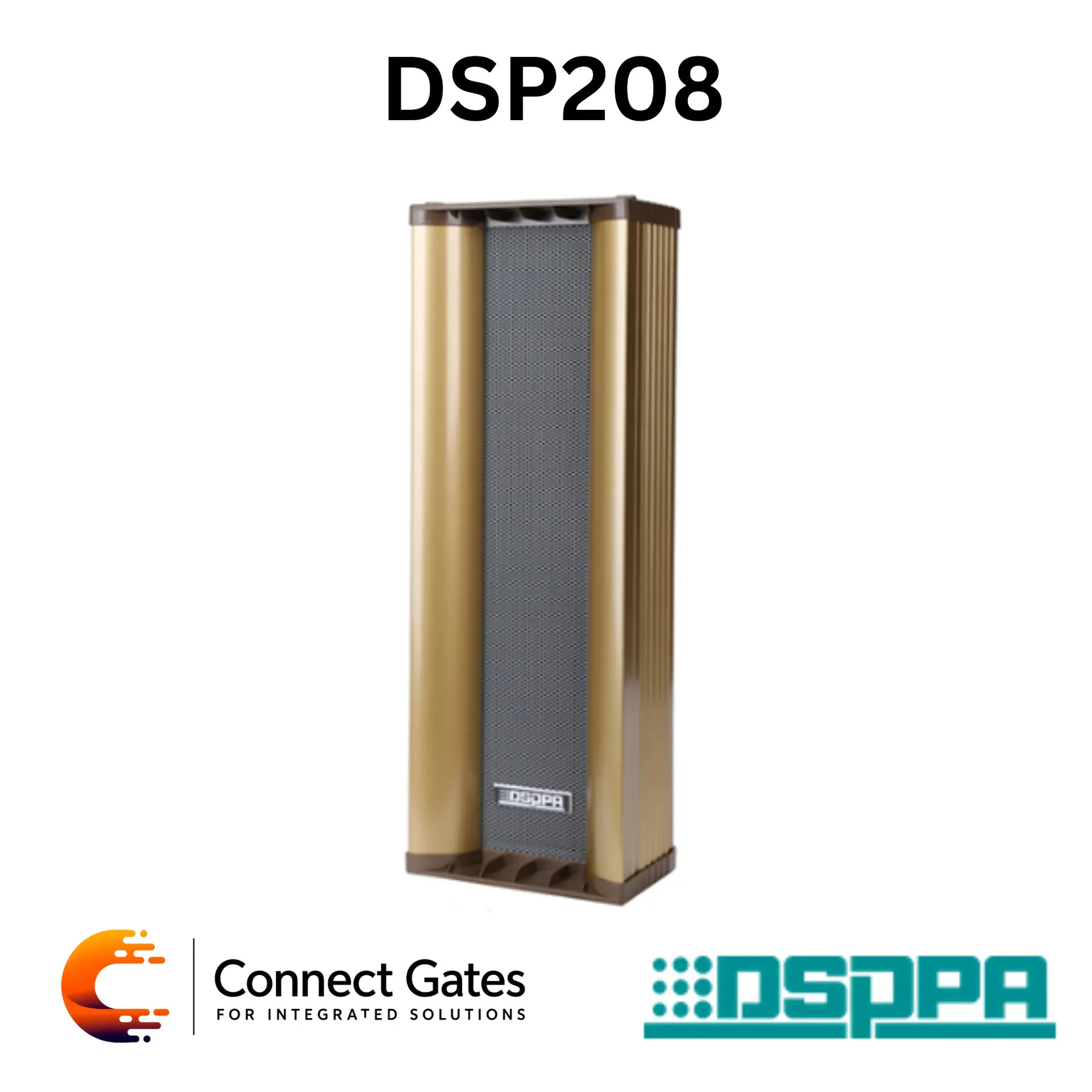[DSP208] DSPPA DSP208 – 20W Waterproof Outdoor Column Speaker, Aluminum Mesh Commercial Public Address & Medium-Power Professional Voice Projection Speaker