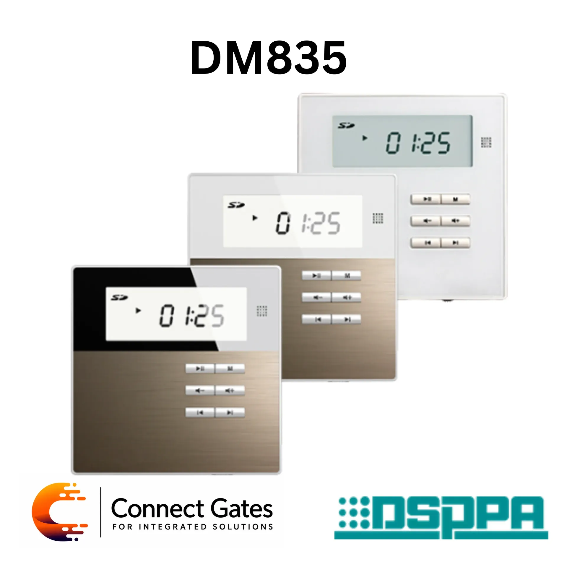 [DM835] DSPPA DM835 – 2×10W Bluetooth On-Wall Stereo Music Amplifier, 8Ω Smart Audio Controller with FM / USB / SD / AUX for Commercial & Residential Background Music Systems