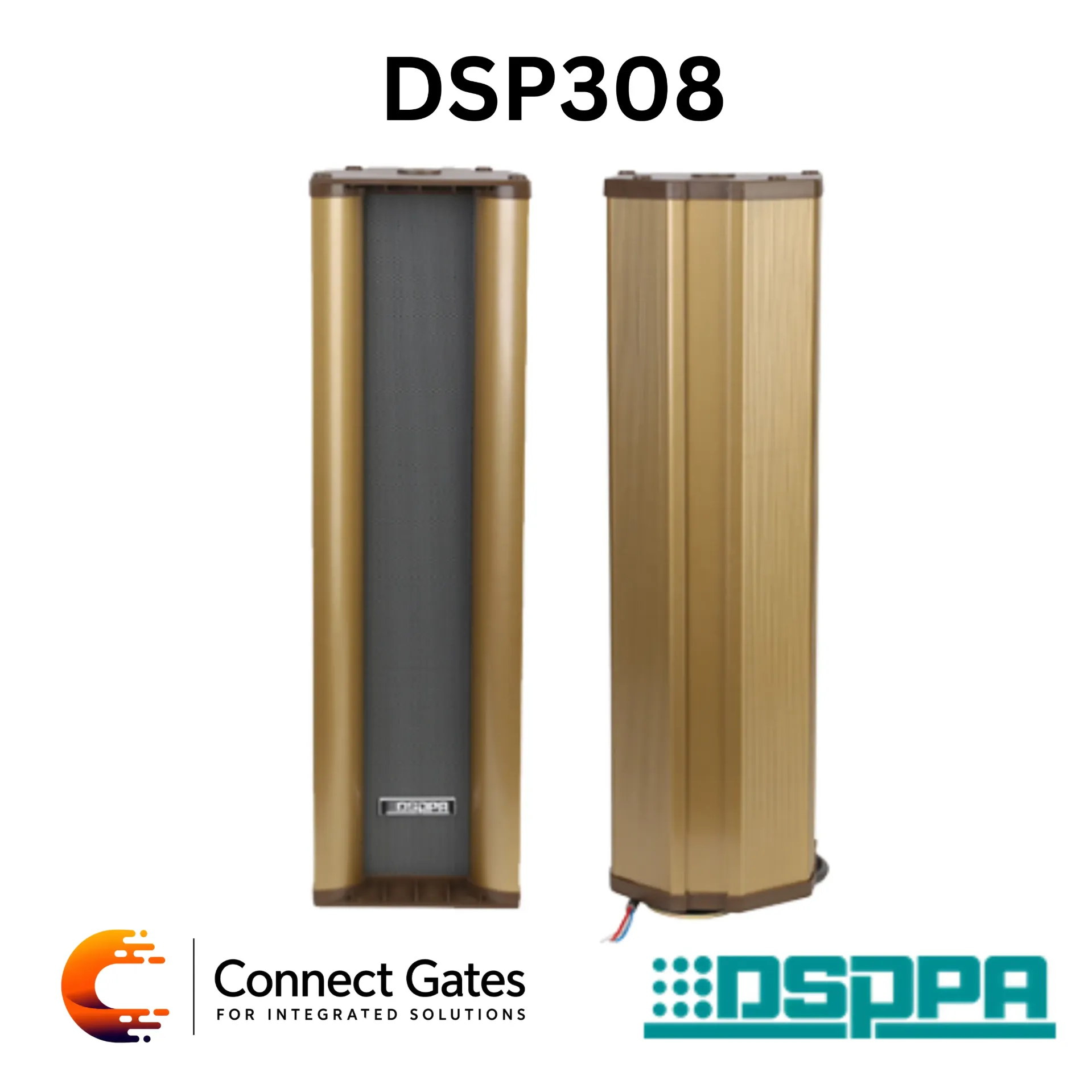 [DSP308] DSPPA DSP308 – 30W Waterproof Outdoor Column Speaker, Aluminum Mesh Commercial Public Address & Wide-Coverage Professional Voice Projection Speaker