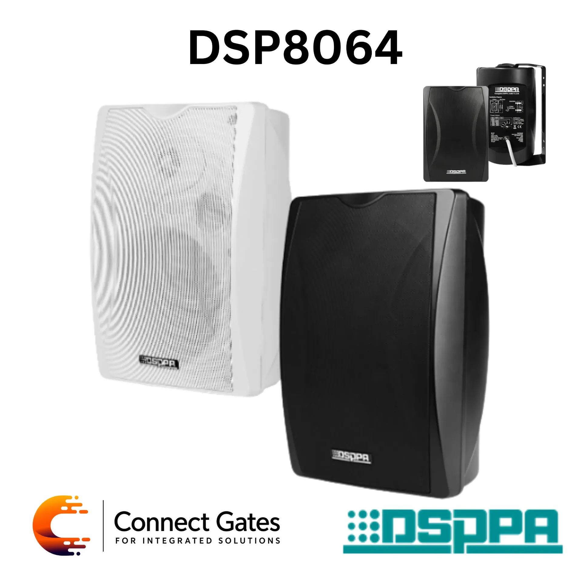 [DSP8064] DSPPA DSP8064 – 40W 6.5" Flagship Premium 2-Way Wall Mount Speaker with Power Tap, 70V/100V & 8Ω Commercial Public Address & High-Fidelity Large-Area Background Music Speaker