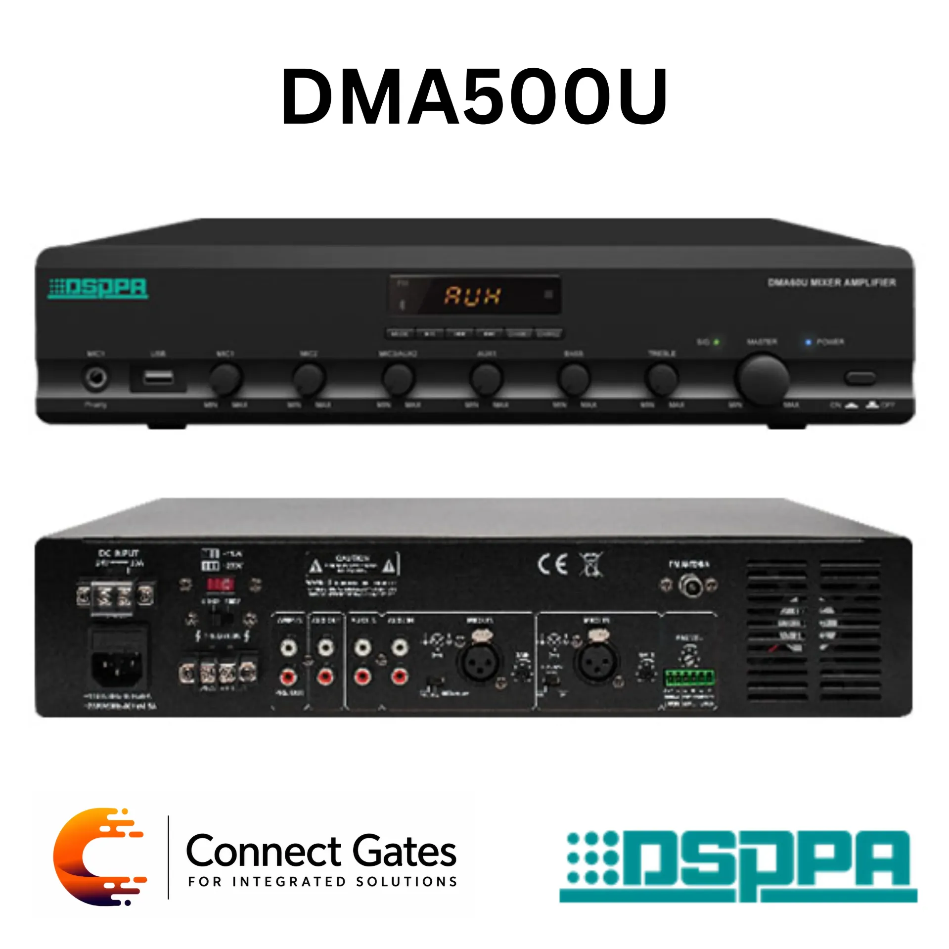 [DMA500U] DSPPA DMA500U – 500W Digital Mixer Amplifier with Bluetooth, FM, USB & 100V Output