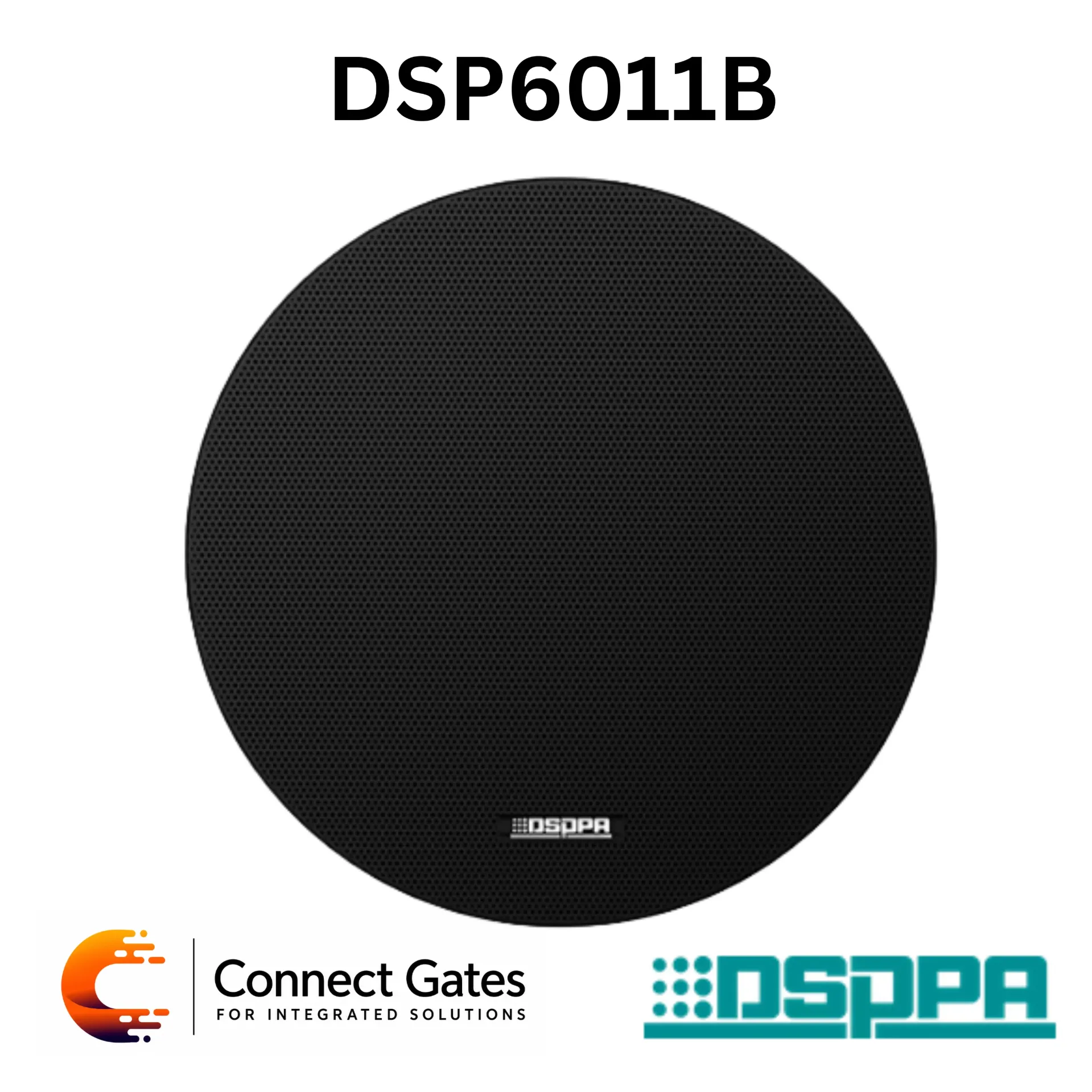 [DSP6011] DSPPA DSP6011B – 6.5" 6W Black Frameless Ceiling Speaker, 70V/100V Public Address & Background Music Speaker