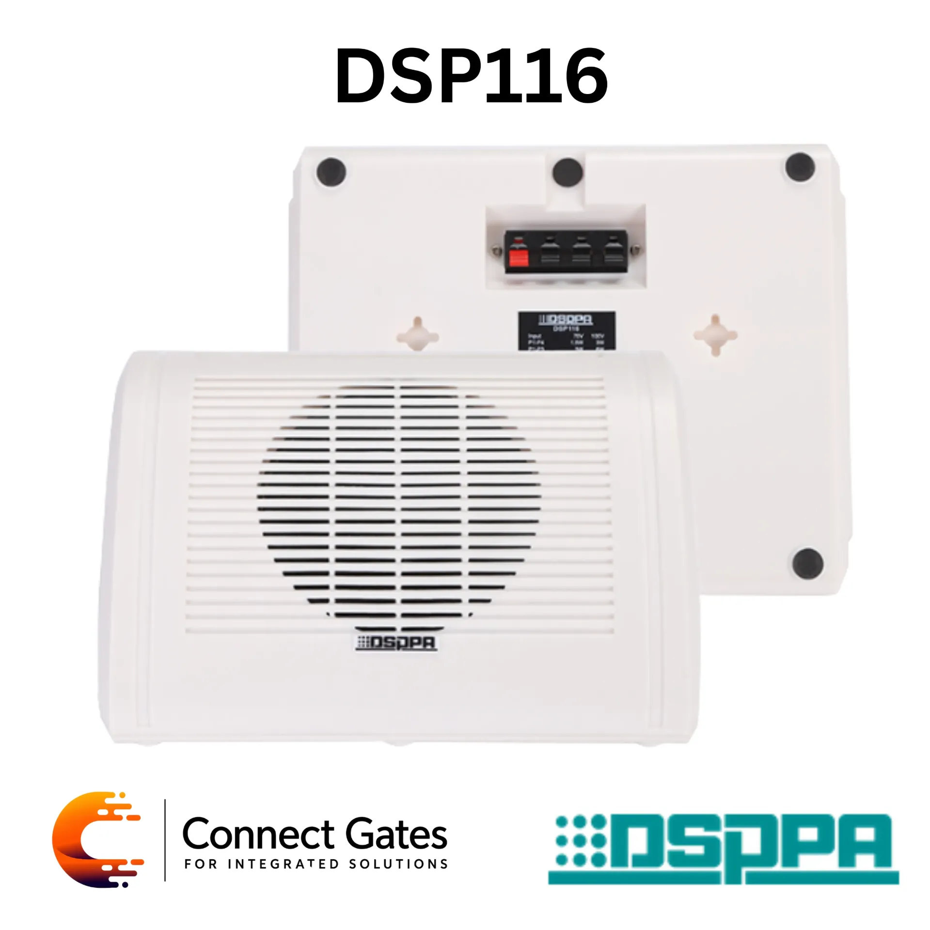 [DSP116II] DSPPA DSP116 – 1.5W–10W ABS Wall Mount Speaker, 70V/100V Commercial Public Address & Background Music Speaker