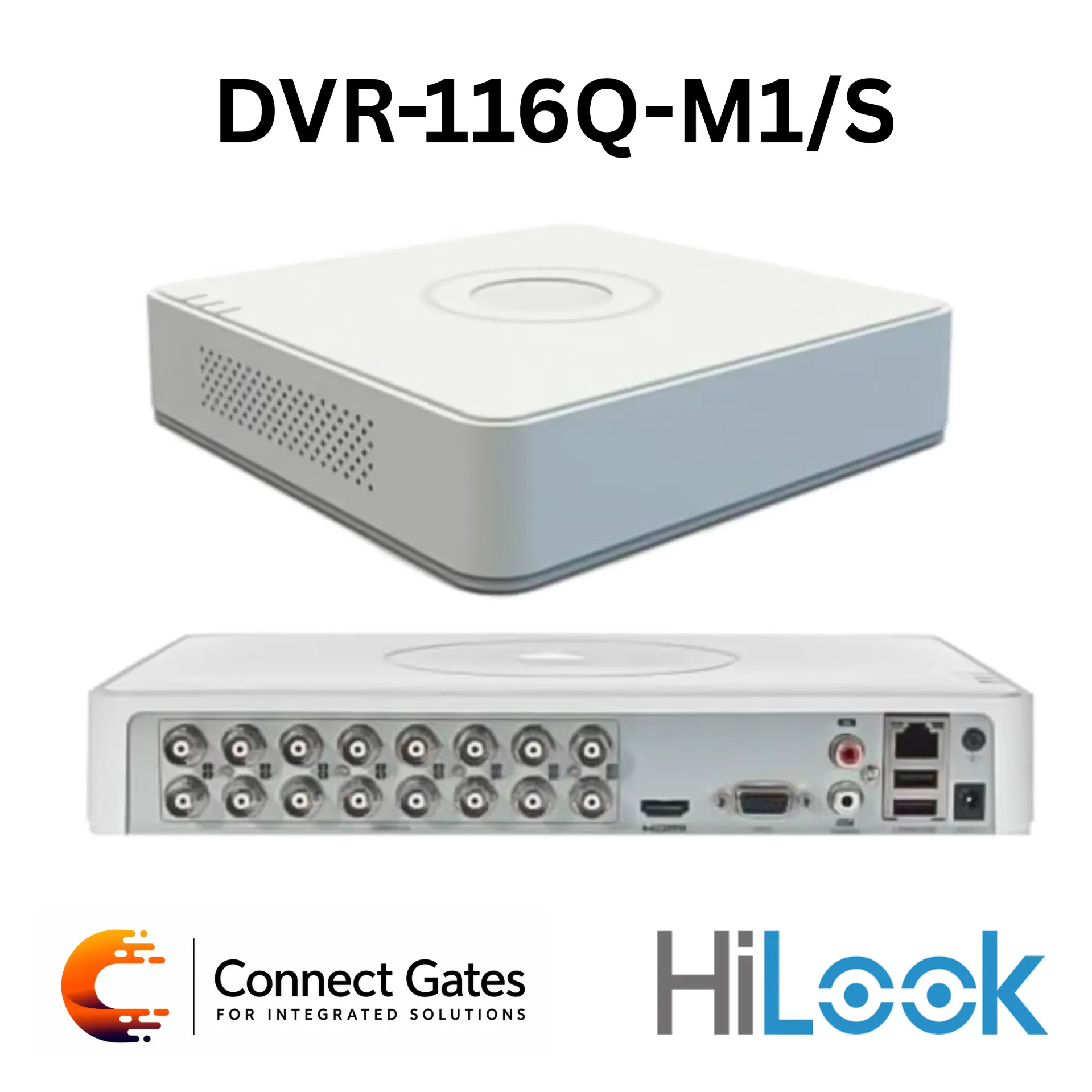 [DVR-116Q-M1/S] HiLook DVR-116Q-M1/S – 16-Channel 4MP Lite Turbo HD DVR with H.265 Pro+ & Motion Detection 2.0