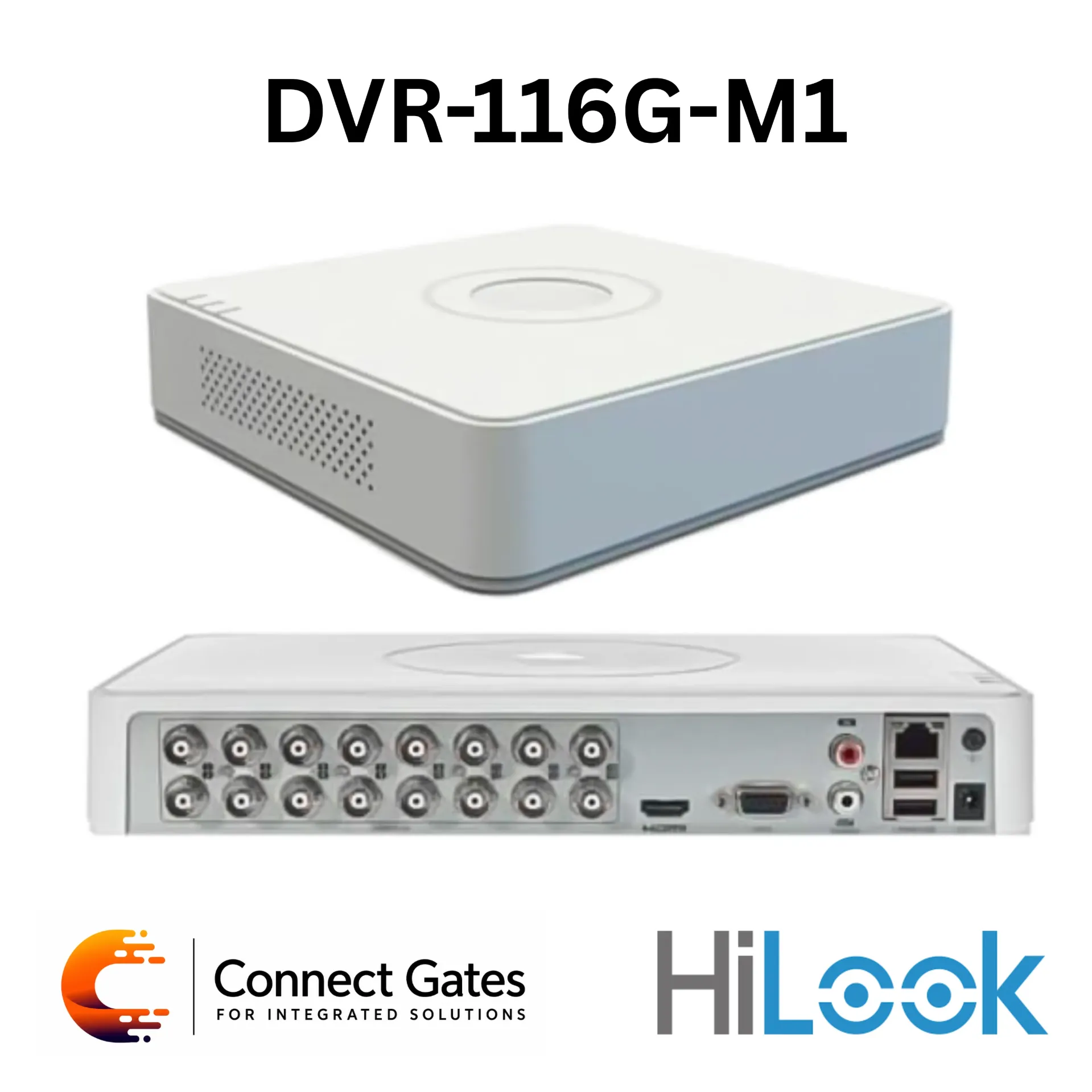 [DVR-116G-M1] HiLook DVR-116G-M1 – 16-Channel 1080p Lite Turbo HD DVR with H.265+ & Motion Detection 2.0