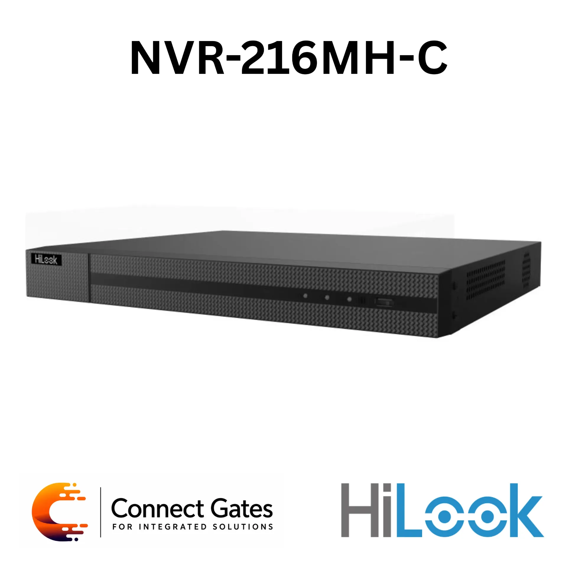 HiLook NVR-216MH-C – 16-Channel 1U 4K Network Video Recorder with H.265+ & 2 SATA HDD Bays