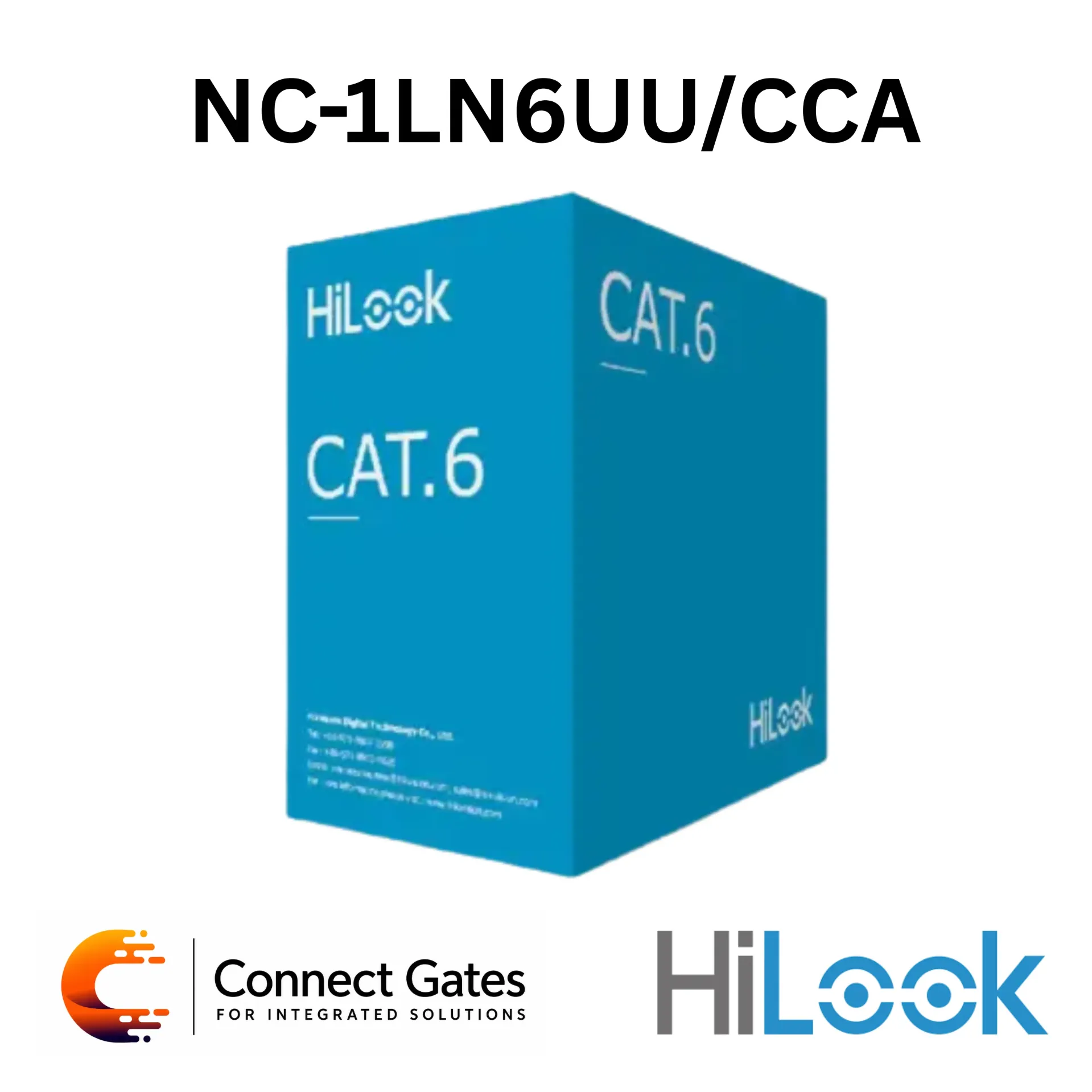 [NC-1LN6UU/CCA] HiLook NC-1LN6UU/CCA – Cat6 U/UTP 23AWG CCA Network Cable, 305m, PVC, Grey