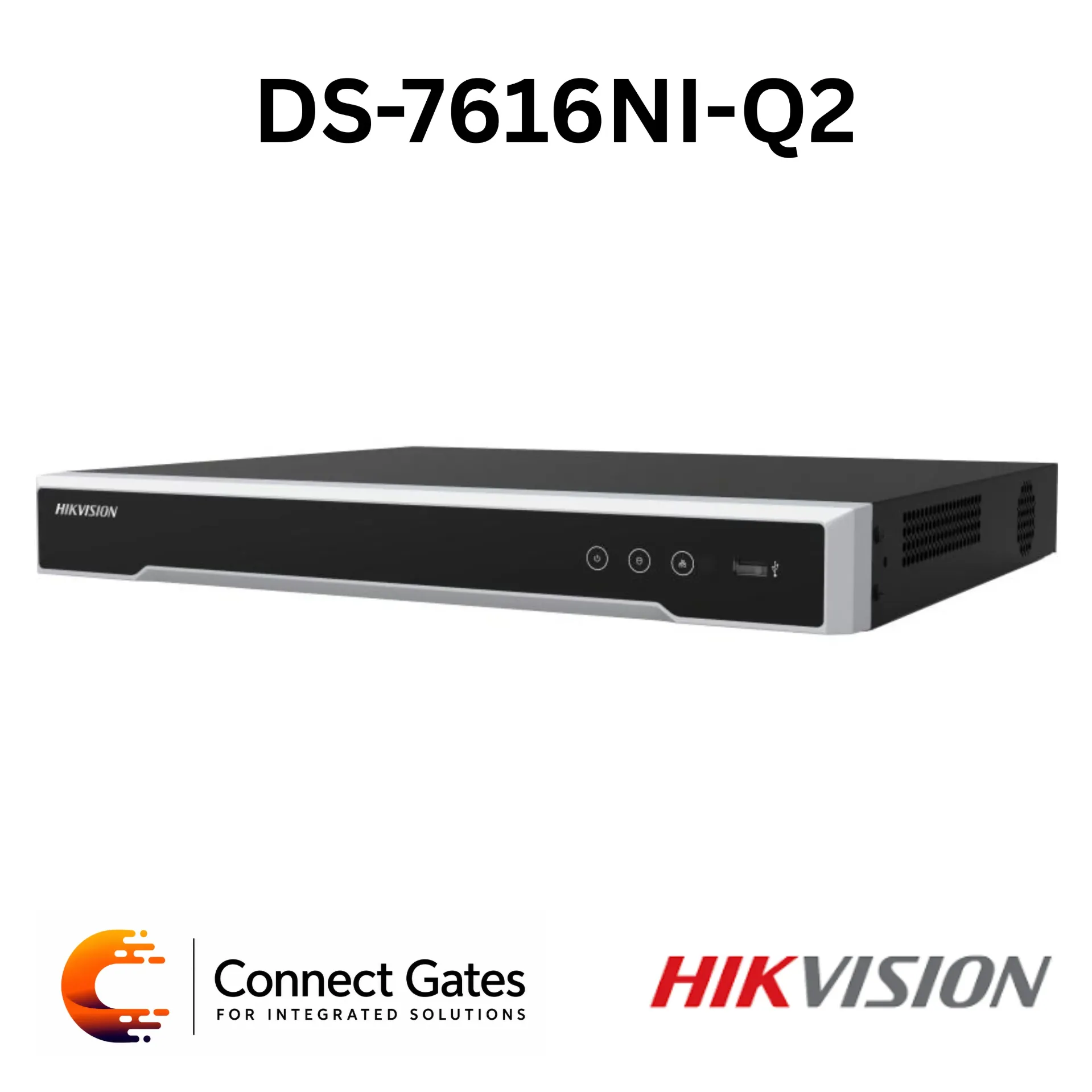 [DS-7616NI-Q2] Hikvision DS-7616NI-Q2 – 16-Channel NVR with H.265+, 4K HDMI Output, 160Mbps Incoming Bandwidth, 2 SATA Bays & 16TB Total HDD Support