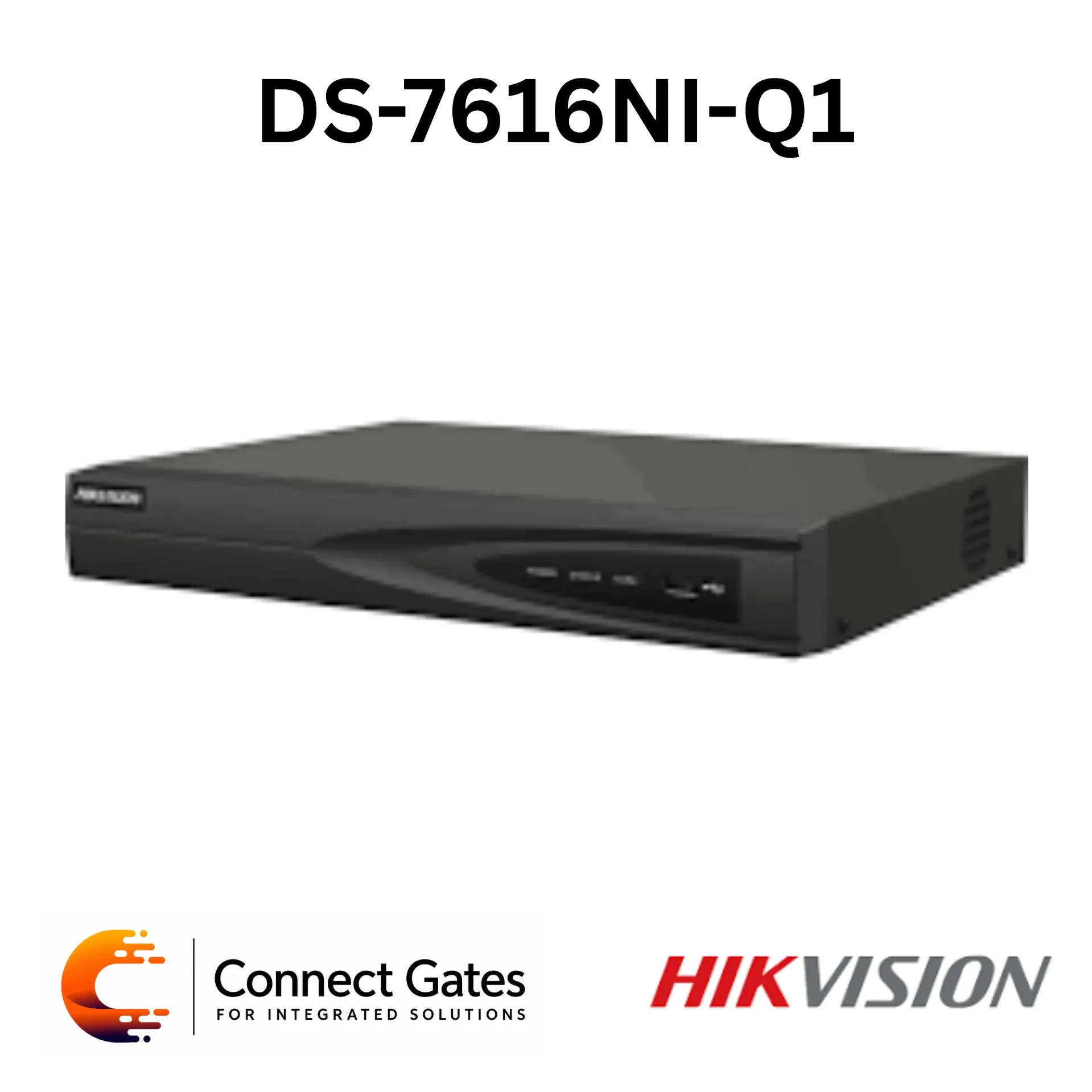Hikvision DS-7616NI-Q1 – 16-Channel NVR with H.265+, 4K HDMI Output, 160Mbps Incoming Bandwidth & 8TB HDD Support