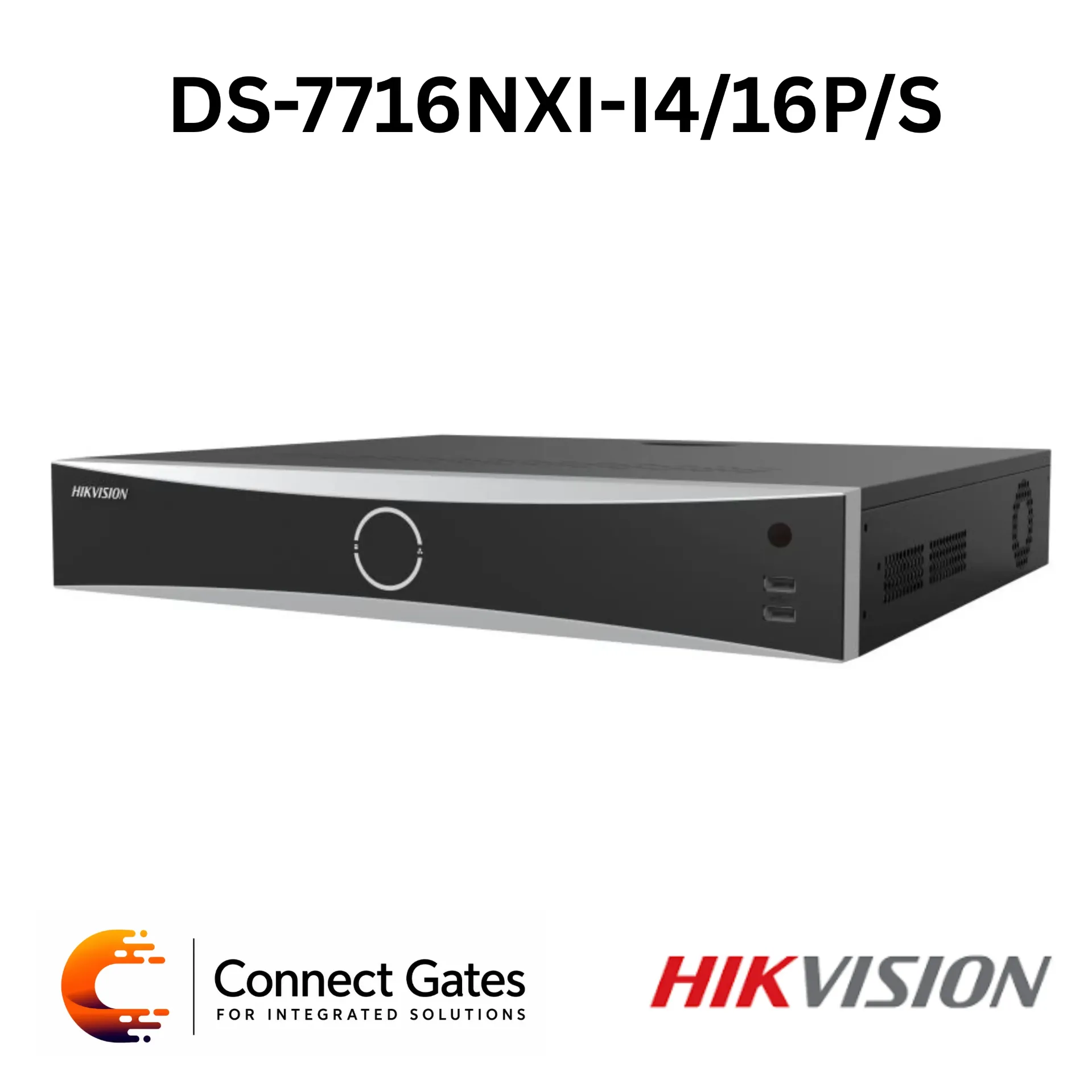 Hikvision DS-7716NXI-I4/16P/S – 16-Channel AcuSense 4K NVR with 16 PoE Ports, AI Analytics, 4 SATA Bays & H.265+