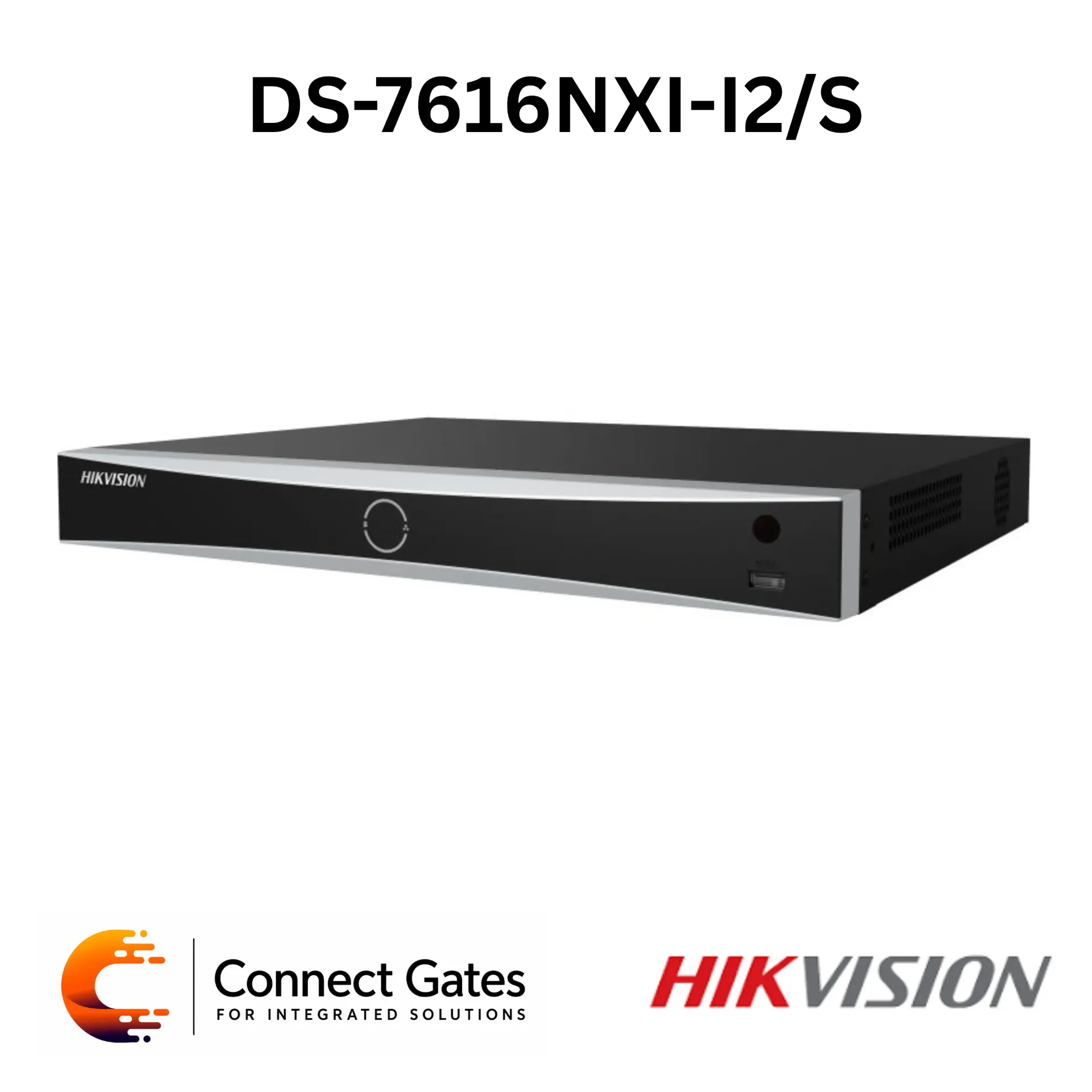 Hikvision DS-7616NXI-I2/S – 16-Channel AcuSense 4K NVR with AI Analytics, 2 SATA Bays, Dual LAN & H.265+