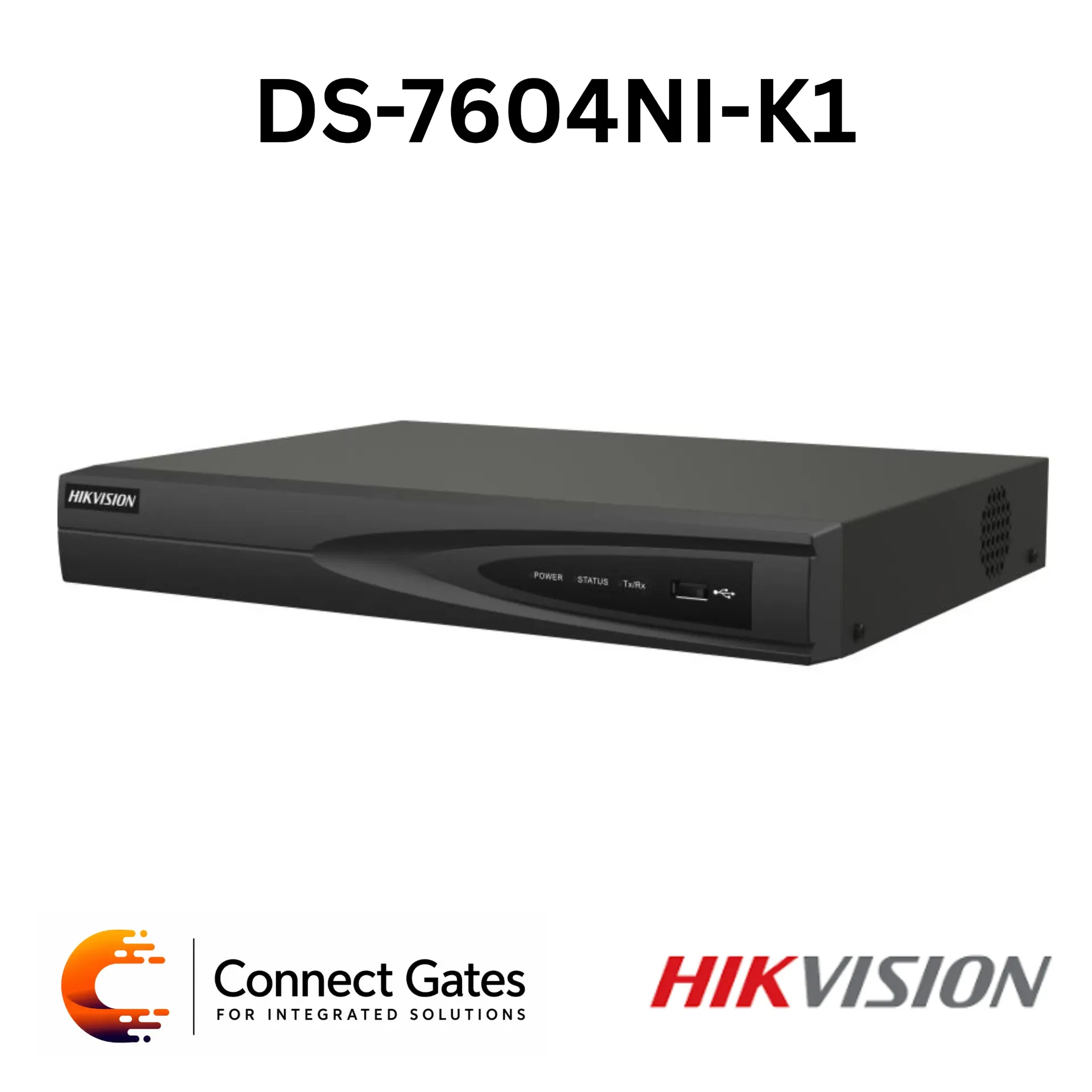 [DS-7604NI-K1] Hikvision DS-7604NI-K1 – 4-Channel NVR with H.265+, 4K HDMI Output, 40Mbps Incoming Bandwidth & 8TB HDD Support