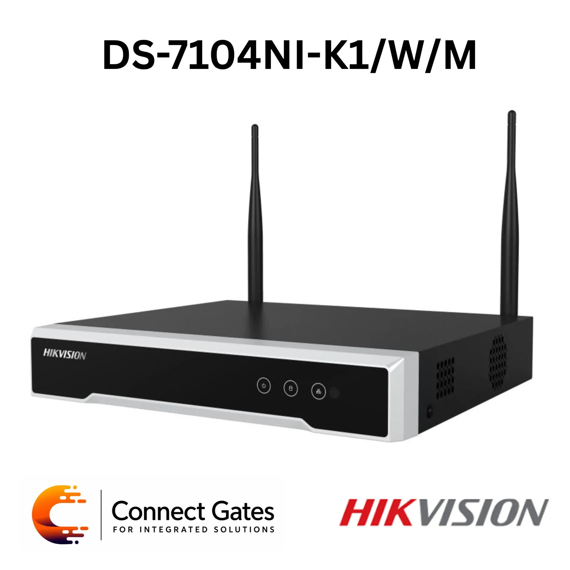 [DS-7104NI-K1/W/M] Hikvision DS-7104NI-K1/W/M – 4-Channel Wi-Fi NVR with 4MP Camera Support, 50 Mbps Bandwidth, 1 SATA & H.265+
