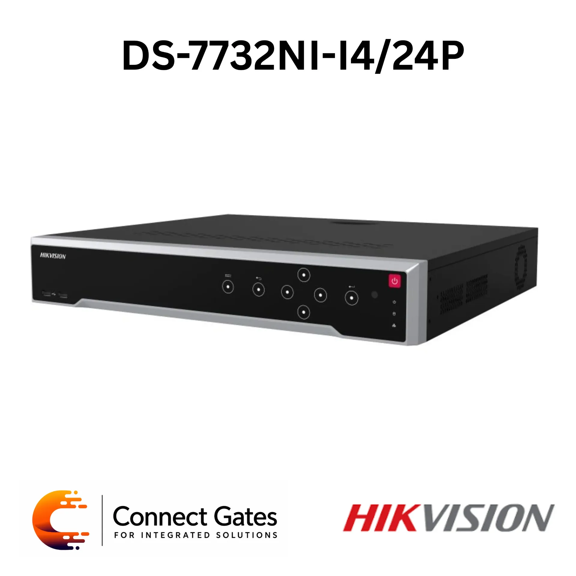Hikvision DS-7732NI-I4/24P – 32-Channel 4K NVR with 24 PoE Ports, 320 Mbps Bandwidth, 4 SATA Bays, Dual HDMI & H.265+