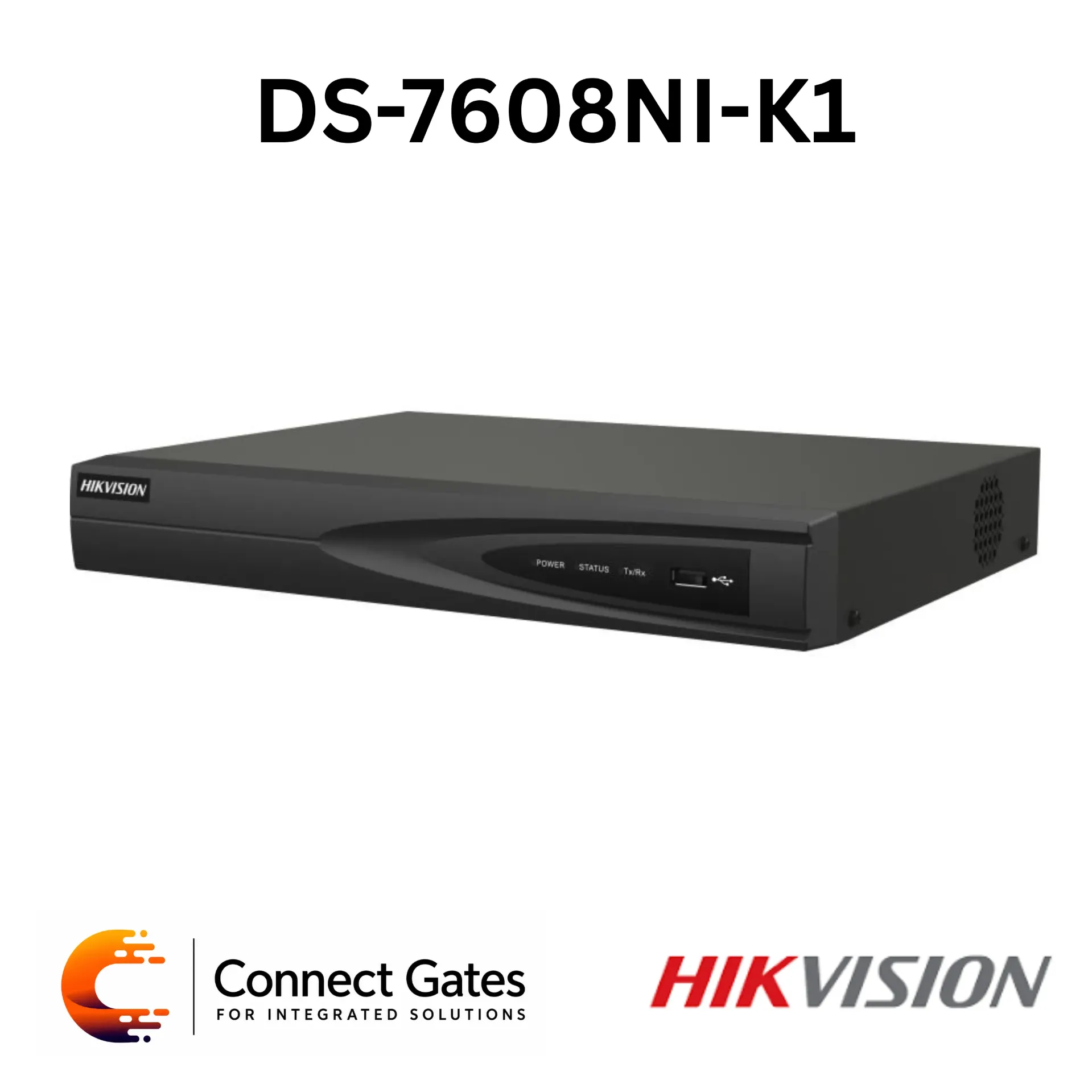 Hikvision DS-7608NI-K1 – 8-Channel NVR with H.265+, 4K HDMI Output, 80Mbps Incoming Bandwidth & 8TB HDD Support