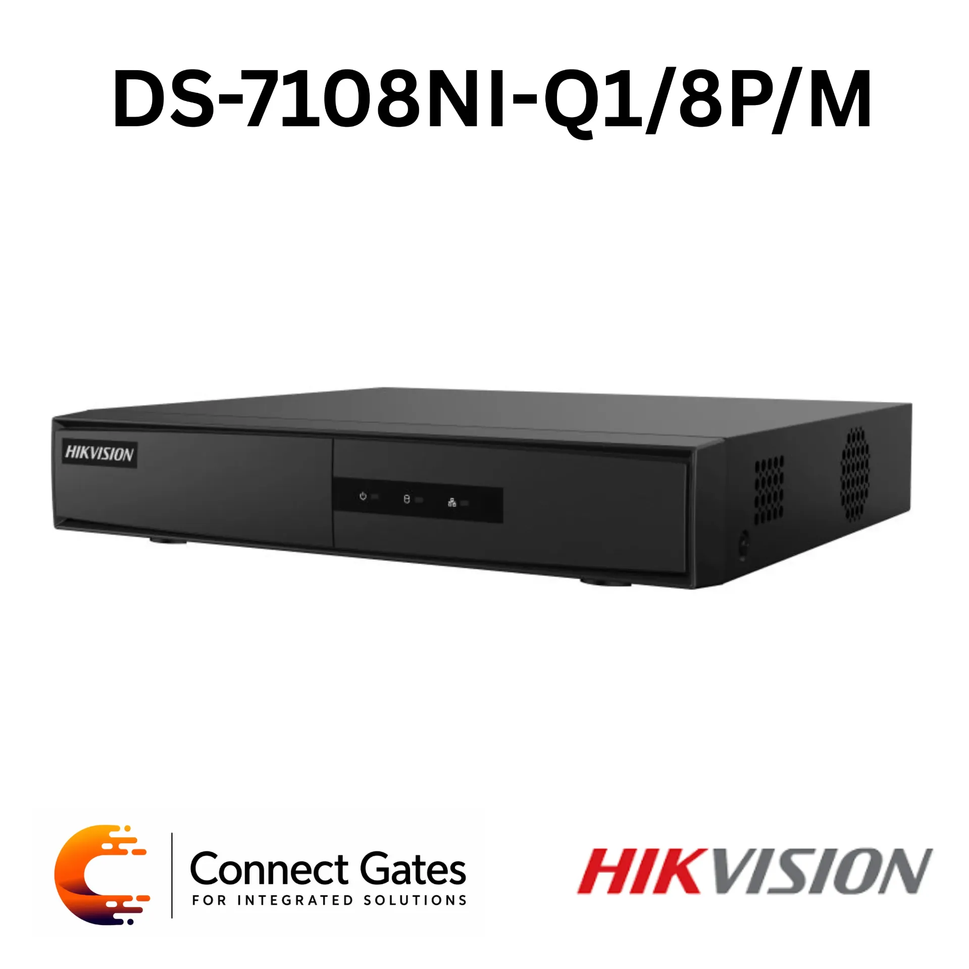[DS-7108NI-Q1/8P/M] Hikvision DS-7108NI-Q1/8P/M – 8-Channel PoE NVR with H.265+, 8 PoE Ports, 60Mbps Incoming Bandwidth & 4MP Recording