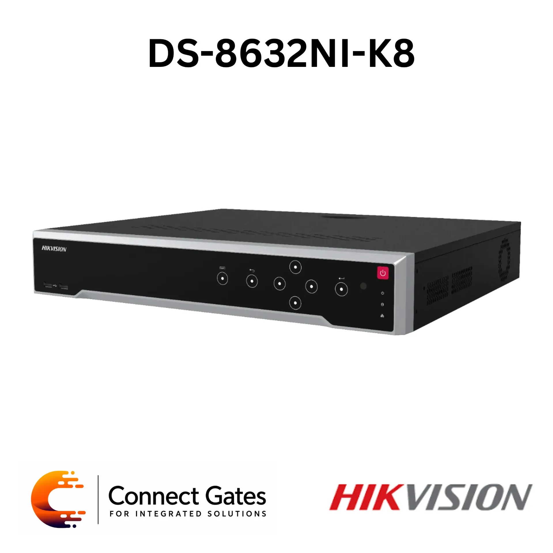 [DS-8632NI-K8] Hikvision DS-8632NI-K8 – 32-Channel K Series 4K NVR with 8 SATA Bays, 256 Mbps Bandwidth, Dual HDMI/VGA & H.265+