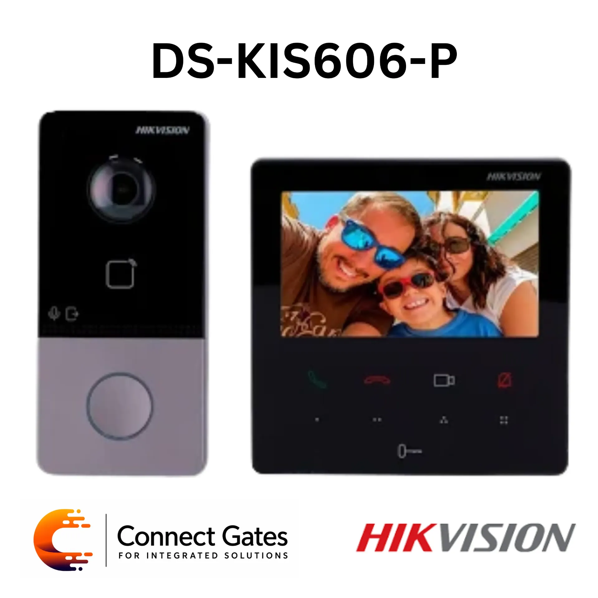 [DS-KIS606-P] Hikvision DS-KIS606-P – Network Video Intercom Kit with 4.3" Indoor Station, 1080p Door Station, Hik-Connect Mobile Control, PoE, 2.4GHz Wi-Fi & IP65 Protection