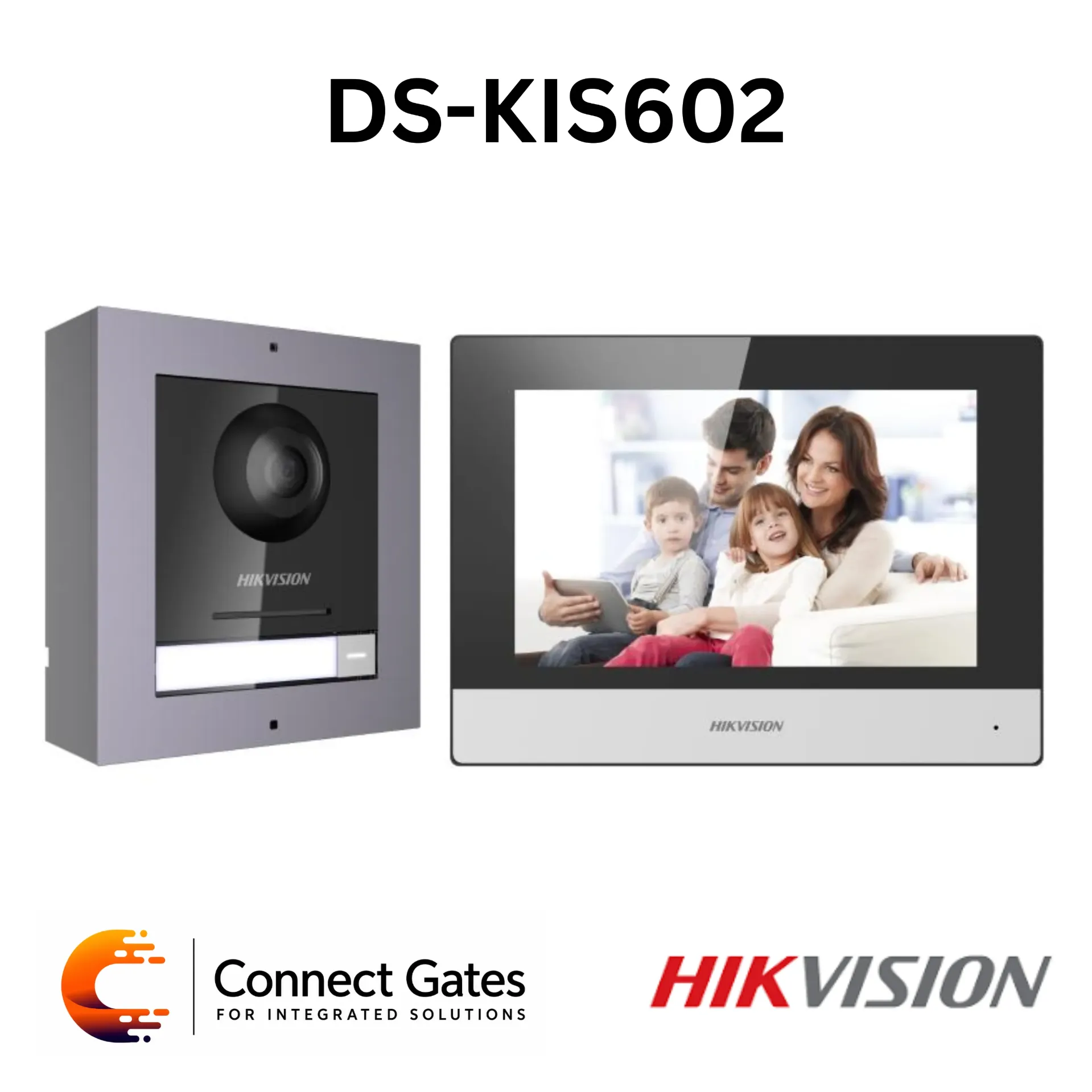[DS-KIS602] Hikvision DS-KIS602 – Modular IP Video Intercom Kit with 2MP Door Station, 7" Touch Indoor Station, PoE Switch, Access Control & 16GB MicroSD Card