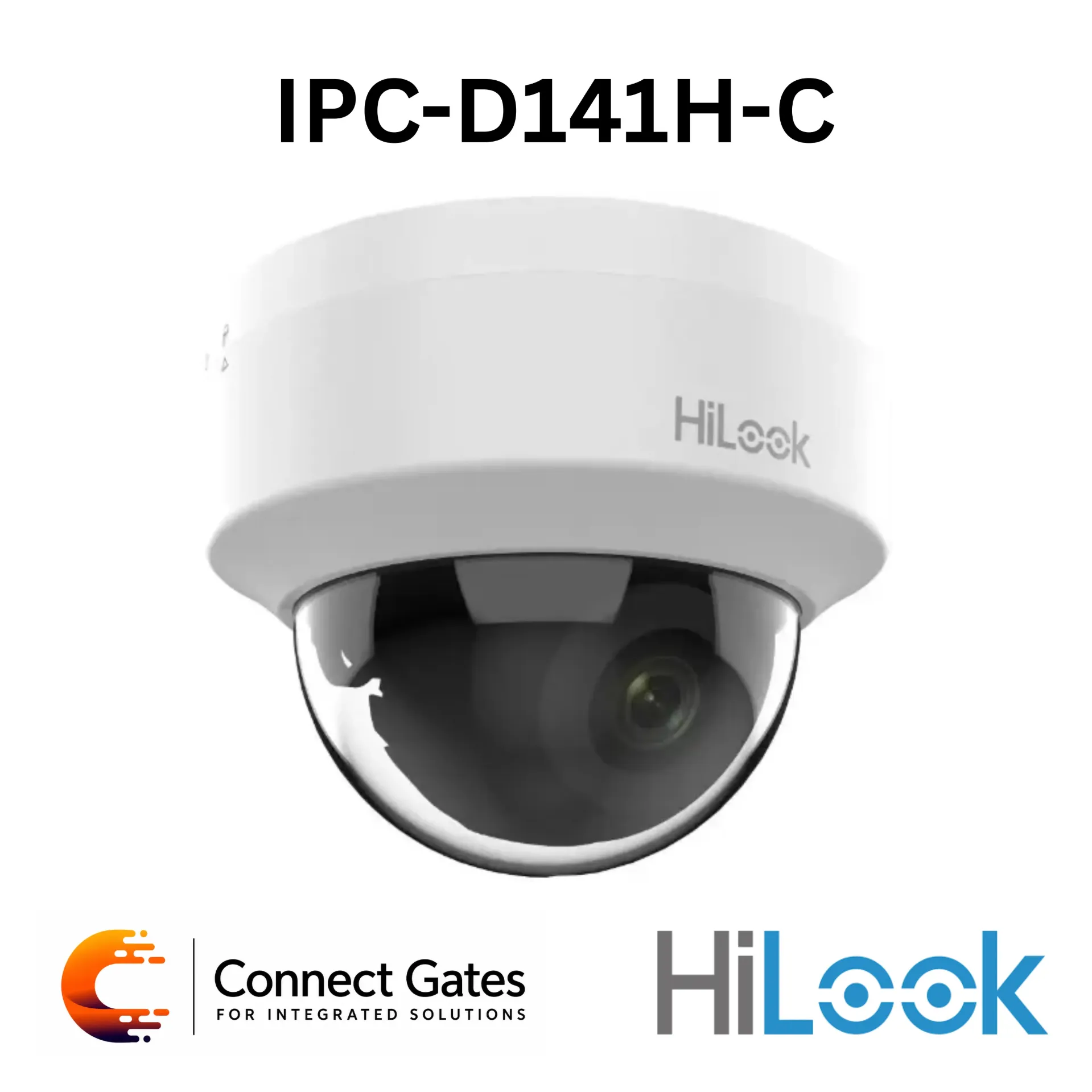 [IPC-D141H-C] HiLook IPC-D141H-C – 4MP IR Fixed Dome Network Camera with PoE & IK10 Vandal Protection