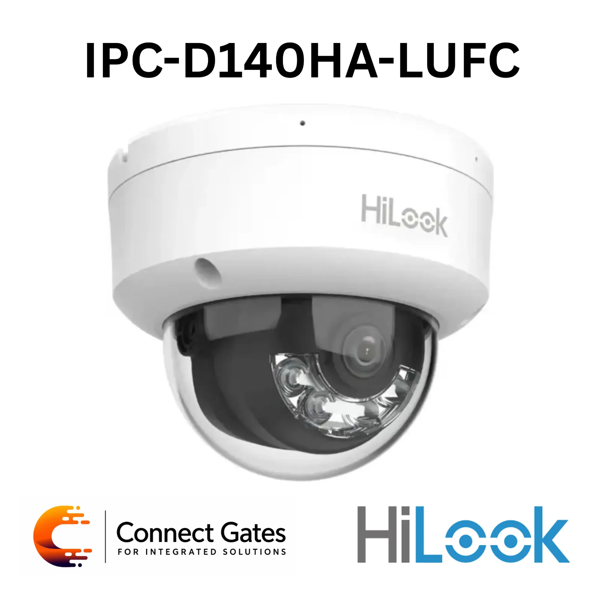 [IPC-D140HA-LUFC] HiLook IPC-D140HA-LUFC – 4MP Smart Hybrid Light Fixed Dome Network Camera with Built-in Microphone & microSD Storage