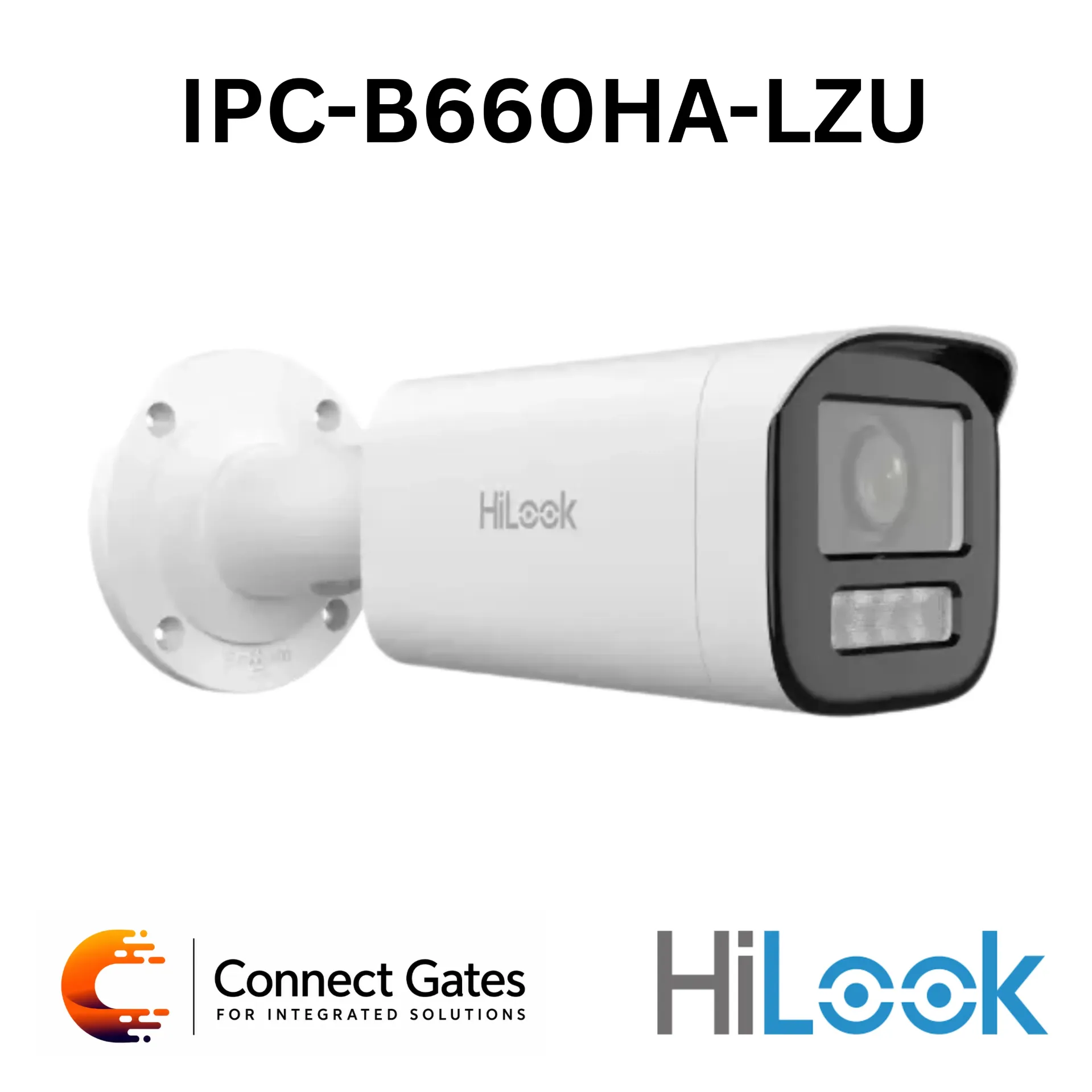 [IPC-B660HA-LZU] HiLook IPC-B660HA-LZU – 6MP Smart Hybrid Light Motorized Varifocal Bullet Network Camera with Human & Vehicle Detection