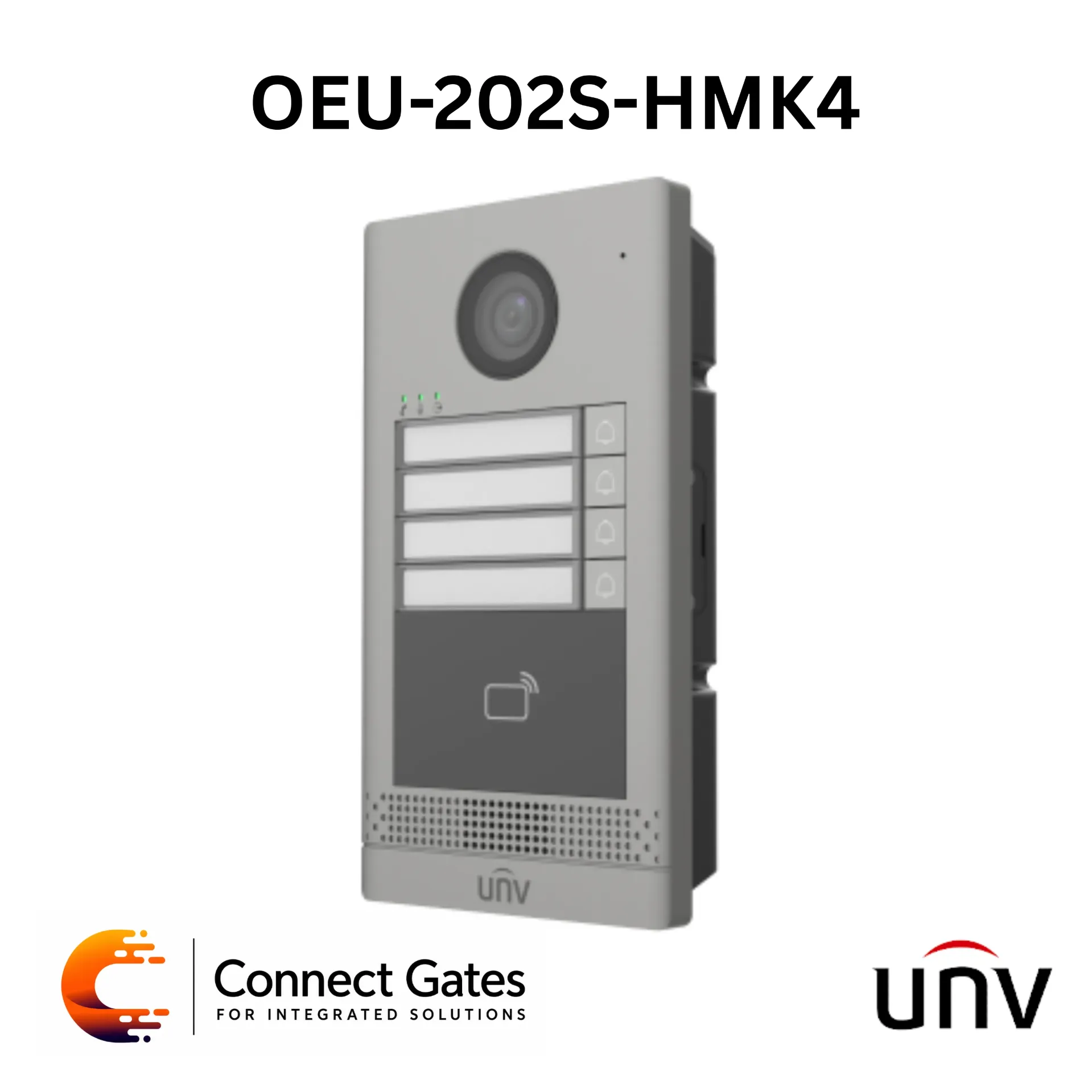 [OEU-202S-HMK4] Uniview OEU-202S-HMK4 – Villa Door Station with IC Card Reader, PoE & 4 Call Buttons