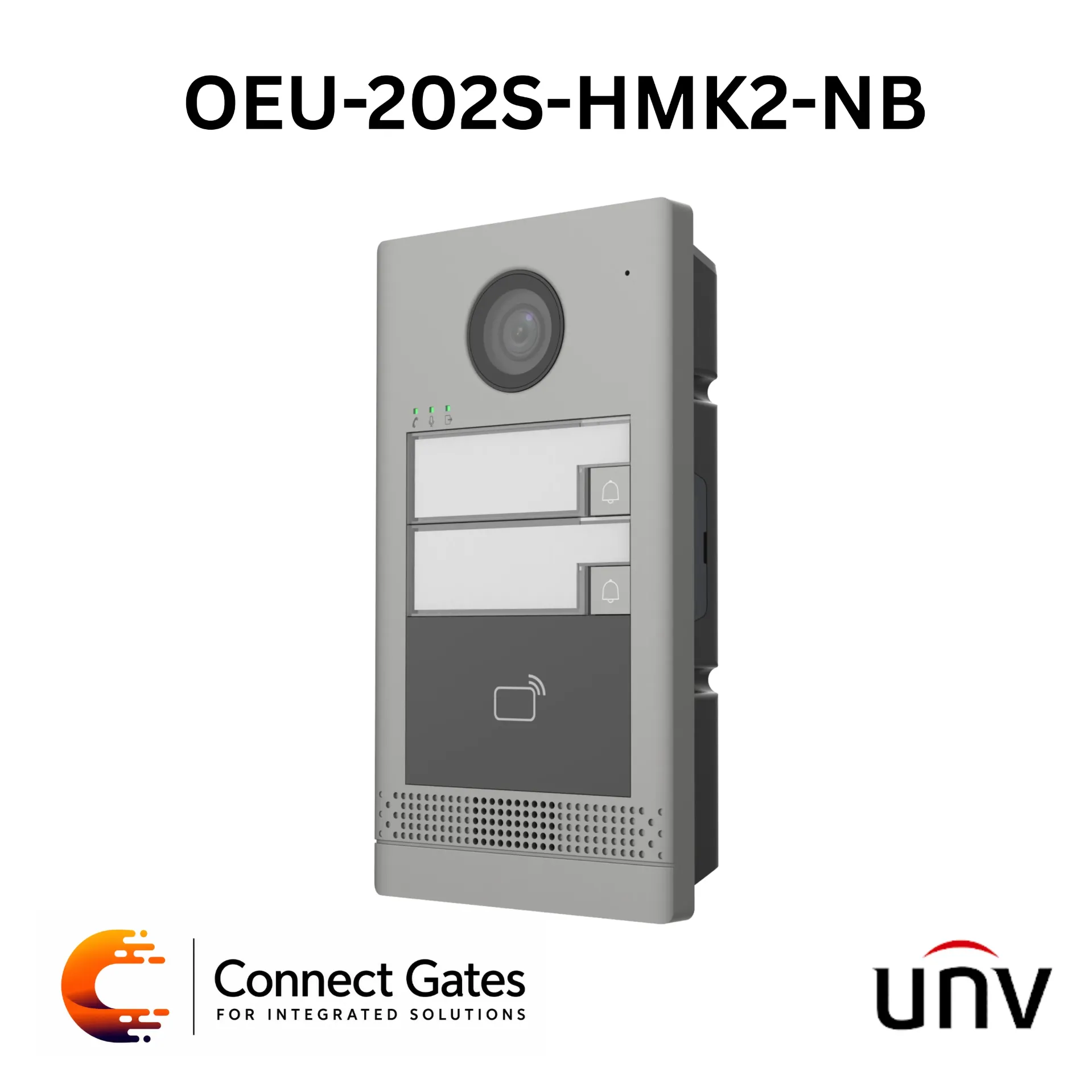 [OEU-202S-HMK2-NB] Uniview OEU-202S-HMK2-NB – Villa Door Station with IC Card Reader, 2 Call Buttons & PoE