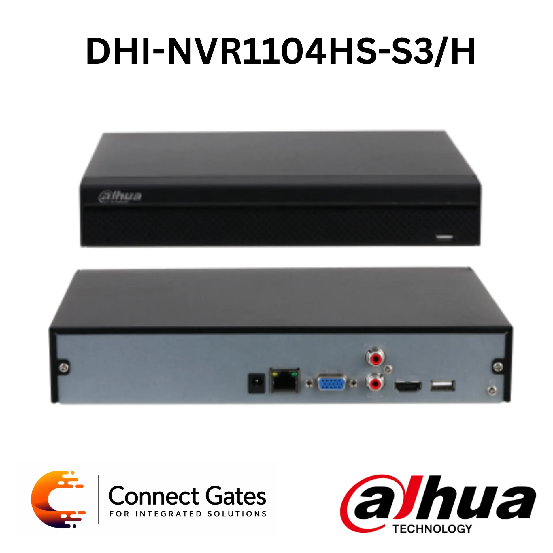Dahua DHI-NVR1104HS-S3/H – 4-Channel Compact Lite NVR with 1 HDD Bay, H.265+, HDMI/VGA Output & 1080p Decoding