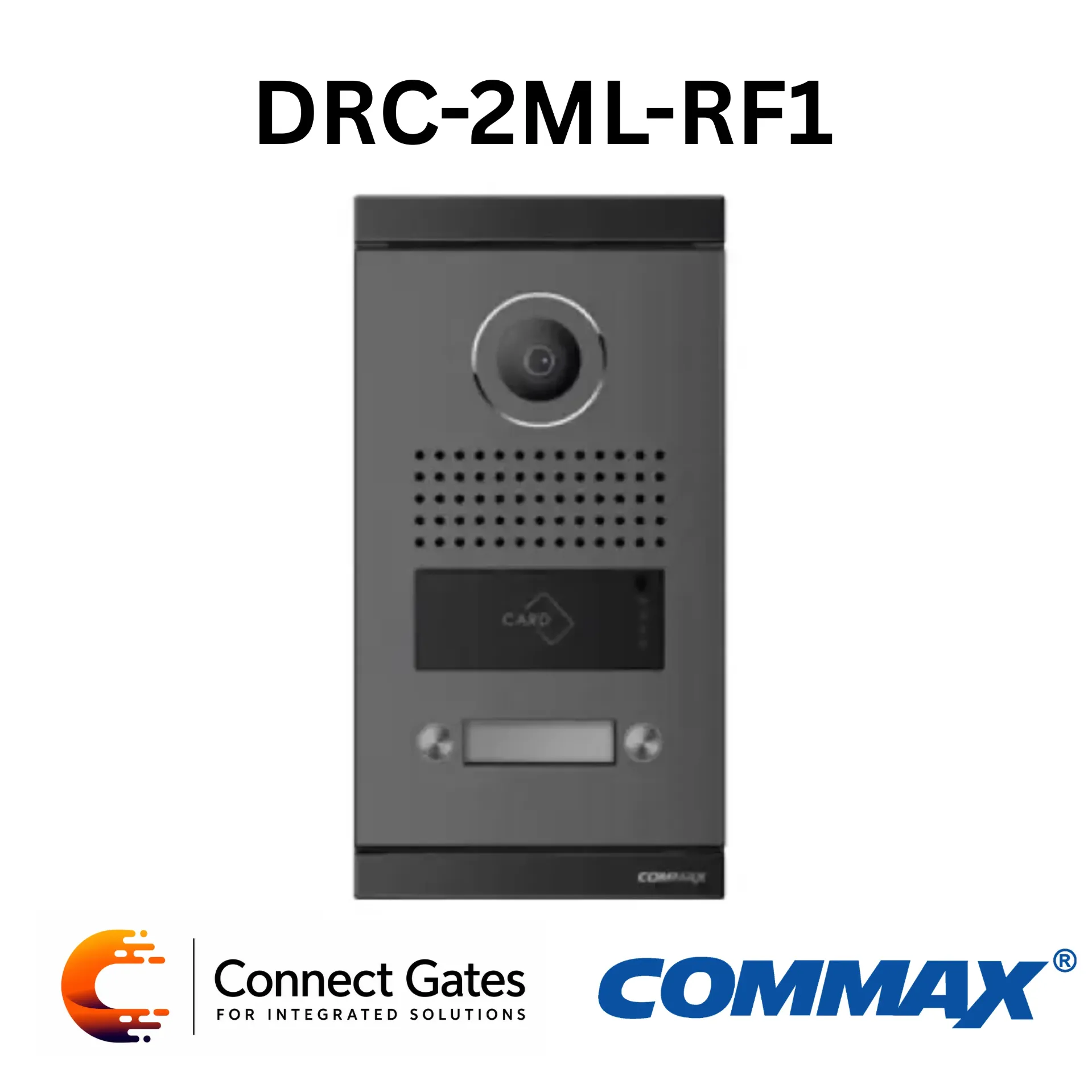Commax DRC-2ML-RF1 2-Button Video Door Camera Lobby Panel for Two-Apartment Intercom Systems
