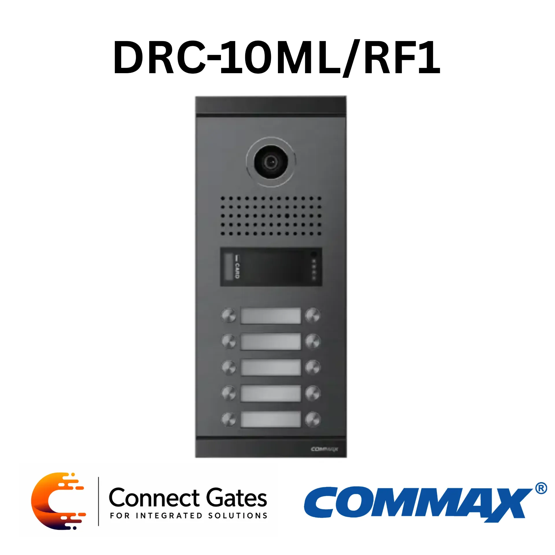 [DRC-10M/RF] Commax DRC-10ML/RF1 10-Button Video Door Camera Lobby Panel for Multi-Apartment Intercom Systems