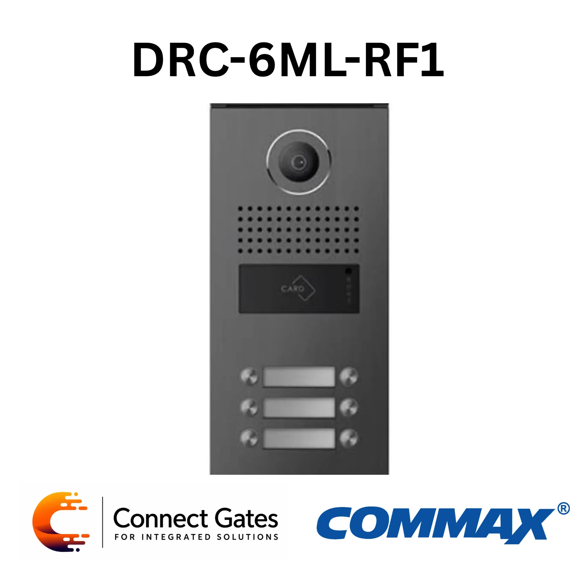 [DRC-6ML-RF1] Commax DRC-6ML-RF1 6-Button Video Door Camera Lobby Panel for Multi-Apartment Intercom Systems