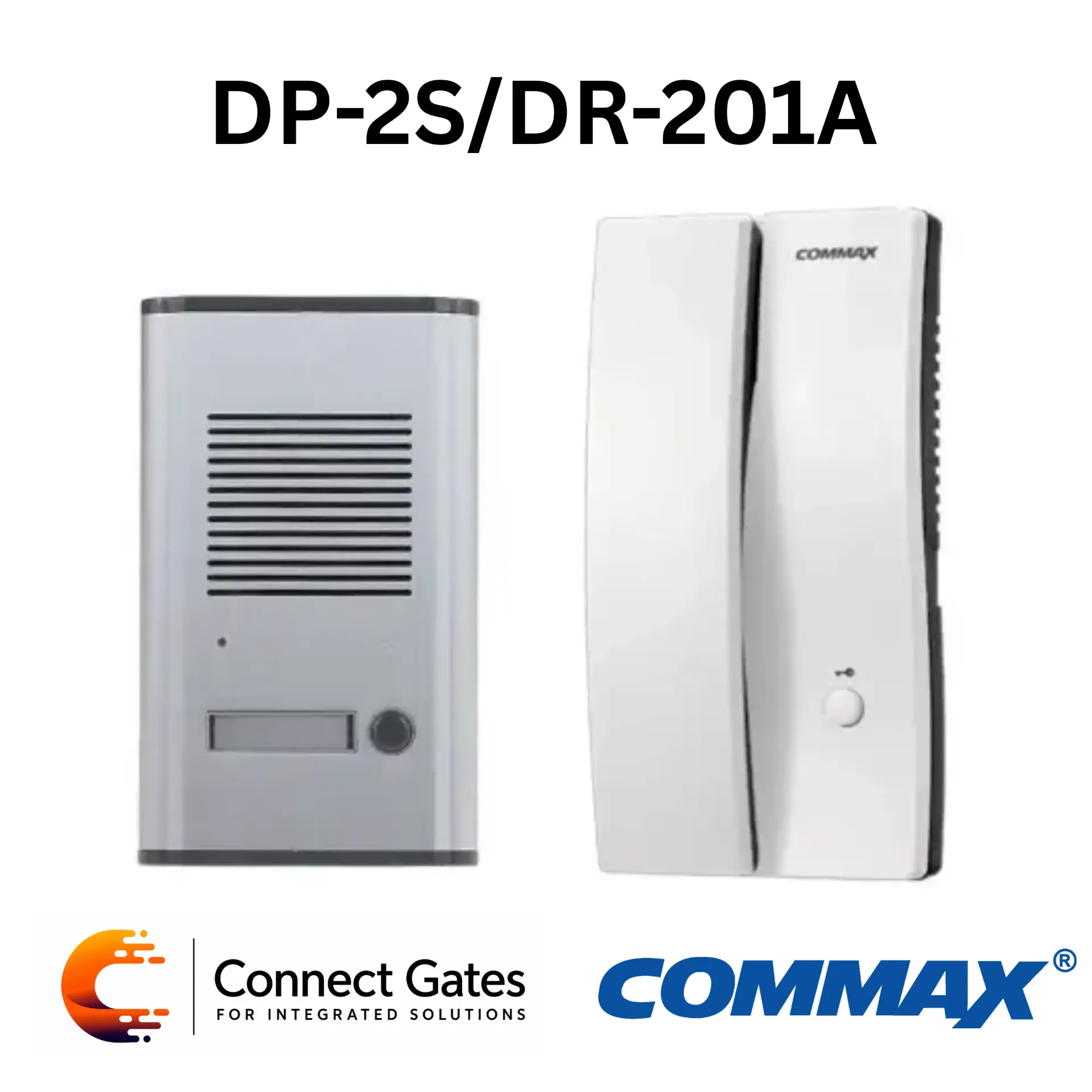 [DP-2S/DR-201A] Commax DP-2S/DR-201A 1-Family Audio Door Phone Kit with Aluminum Outdoor Station