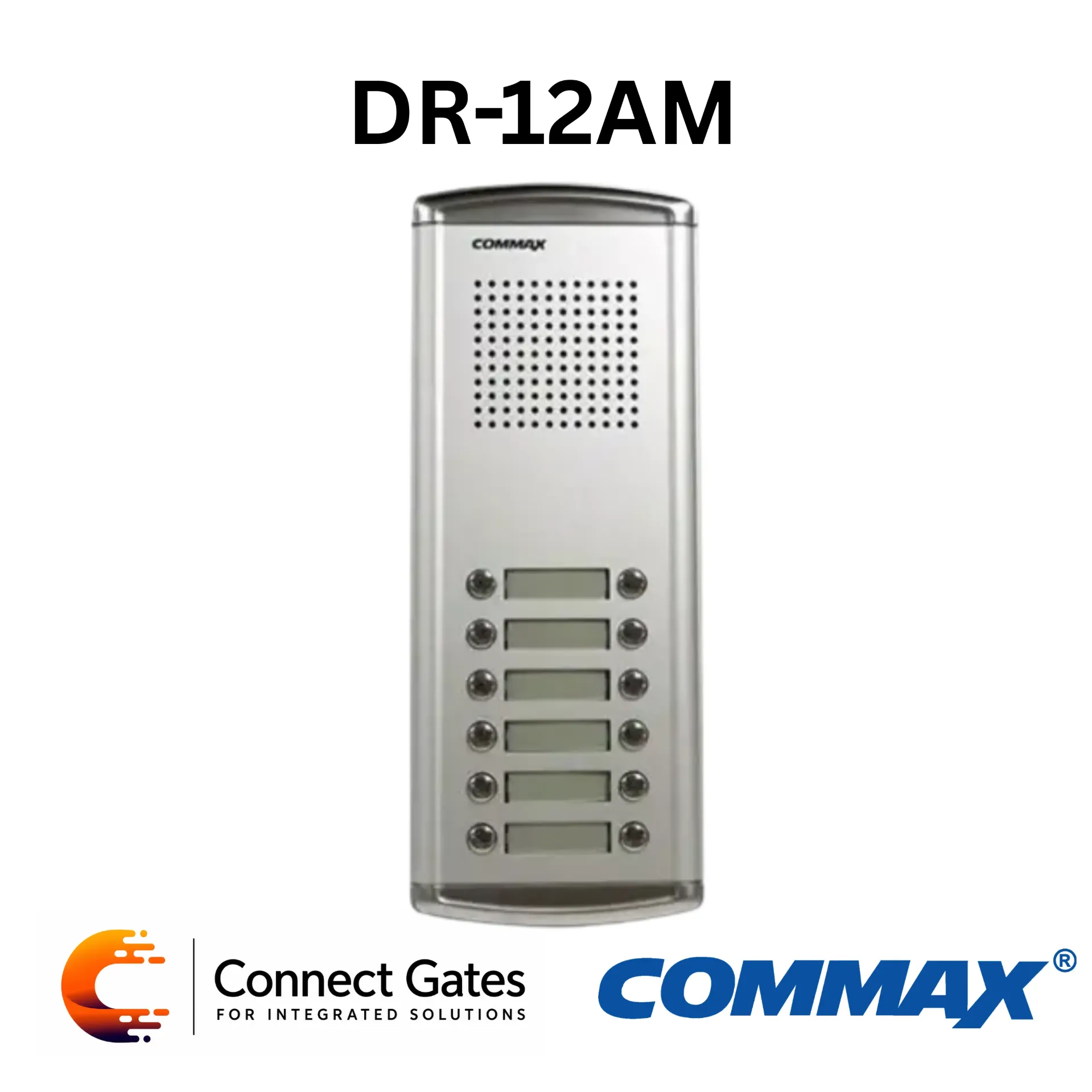 [DR-12AM] Commax DR-12AM 12-Button Aluminum Audio Intercom Door Panel for Apartment Buildings