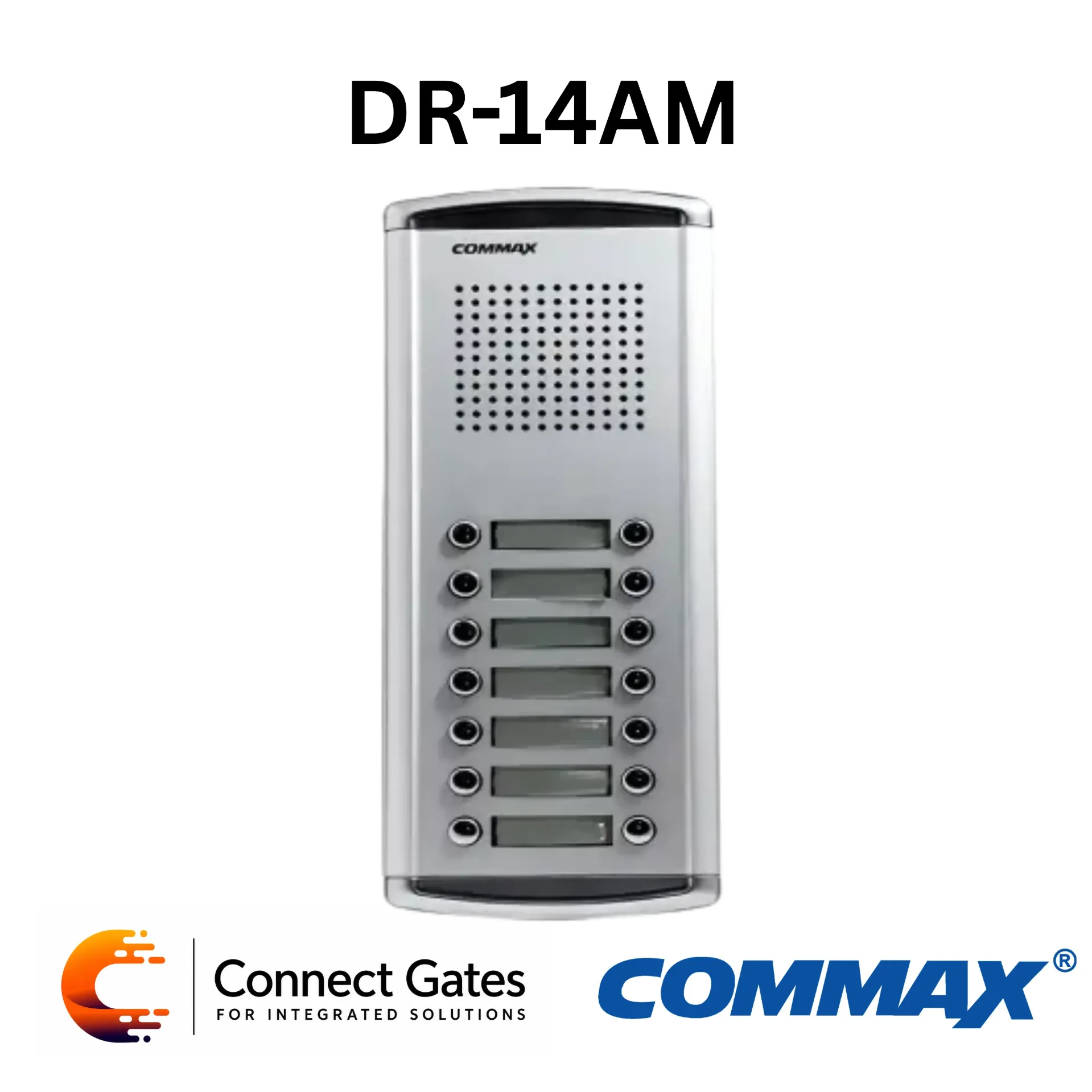 [DR-14AM] Commax DR-14AM 14-Button Aluminum Audio Intercom Door Panel for Apartment Buildings
