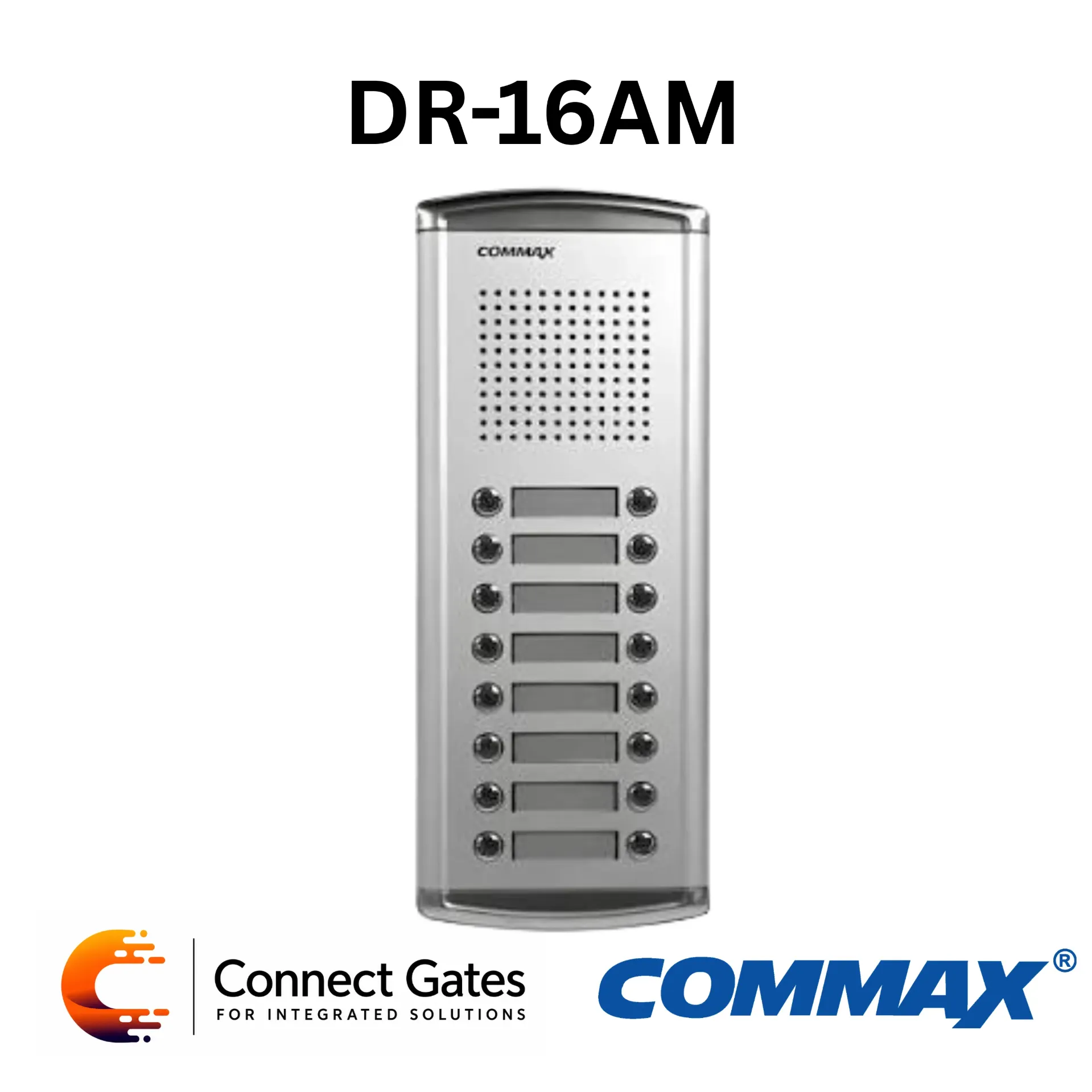 [DR-16AM] Commax DR-16AM 16-Button Aluminum Audio Intercom Door Panel for Apartment Buildings