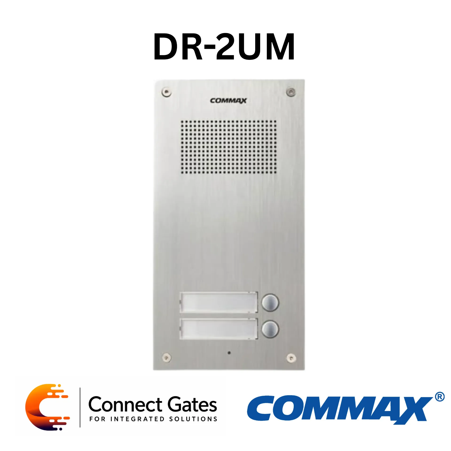 [DR-2UM] Commax DR-2UM 2-Button Aluminum Audio Intercom Door Panel for Two-Unit Entrances