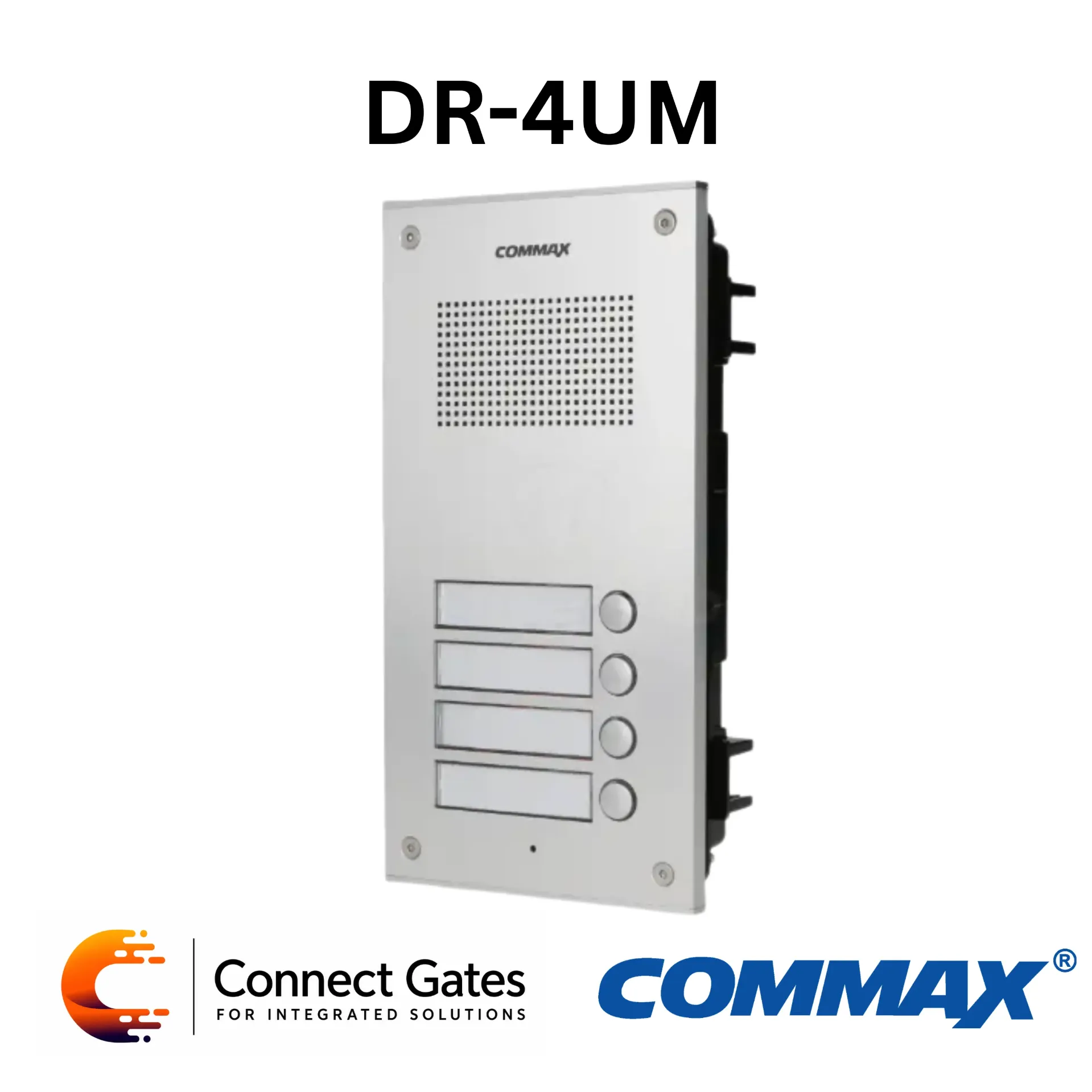[DR-4UM] Commax DR-4UM 4-Button Aluminum Audio Intercom Door Panel for Multi-Unit Entrances