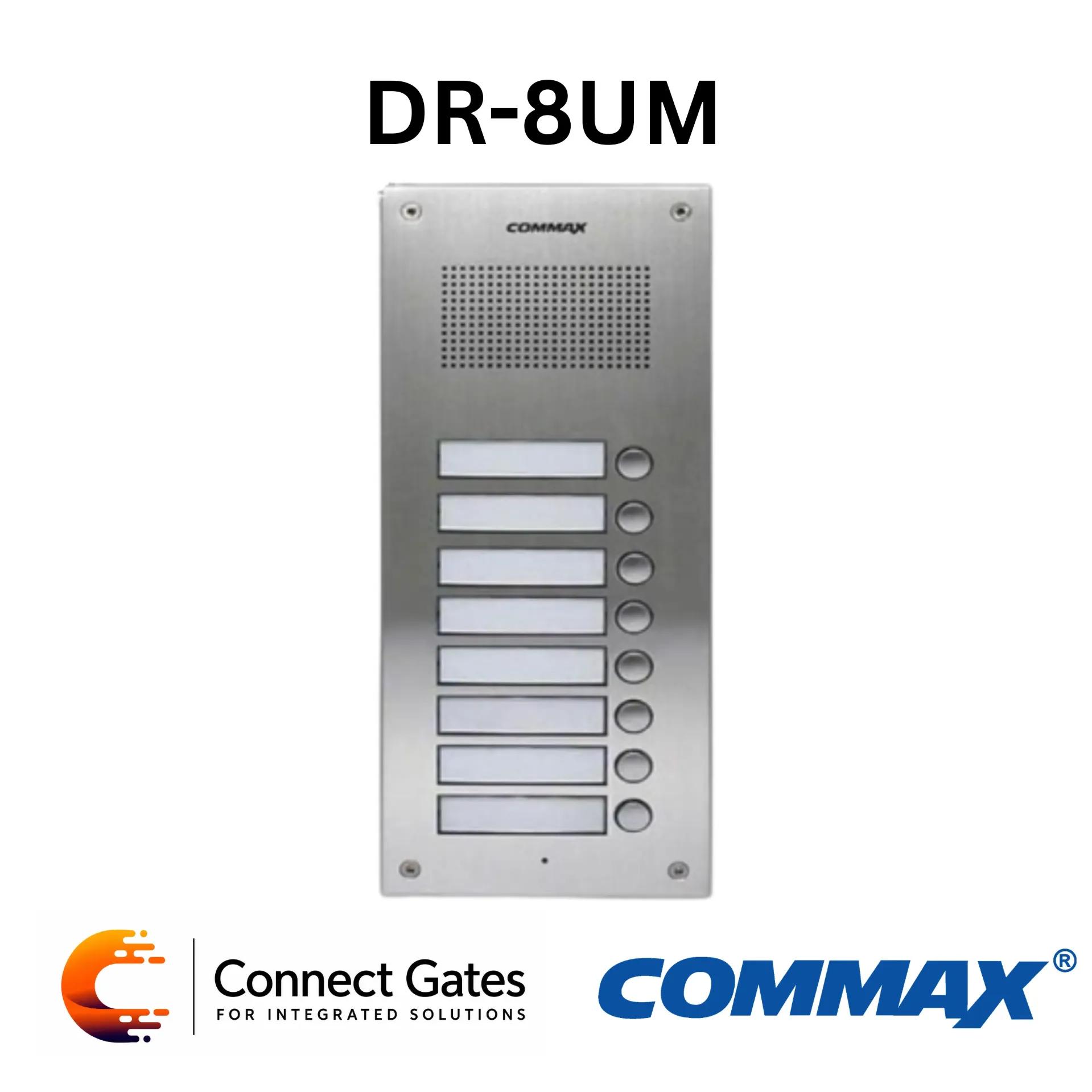 [DR-8UM] Commax DR-8UM 8-Button Aluminum Audio Intercom Door Panel for Multi-Unit Entrances