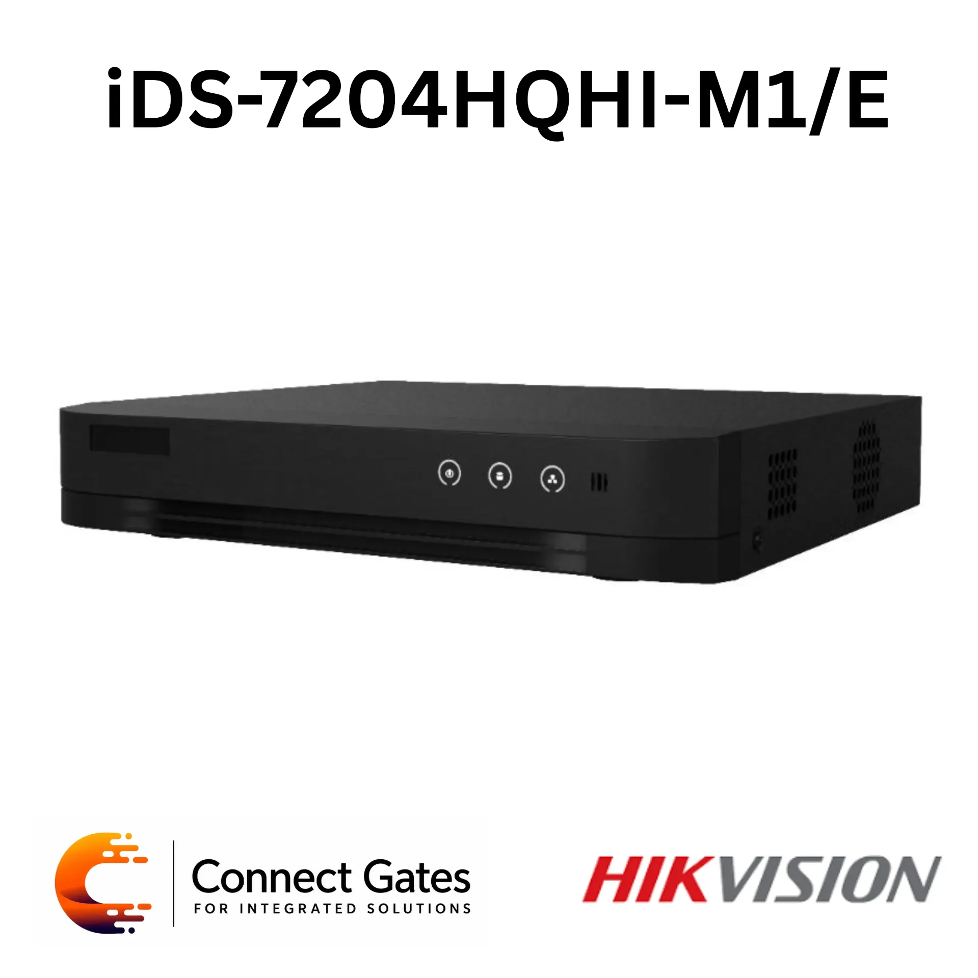 [iDS-7204HQHI-M1/E] Hikvision iDS-7204HQHI-M1/E – 4-Channel 1080p 1U H.265 AcuSense DVR with Motion Detection 2.0, Perimeter Protection, 6 IP Camera Inputs, Audio via Coax & 1 SATA HDD Bay