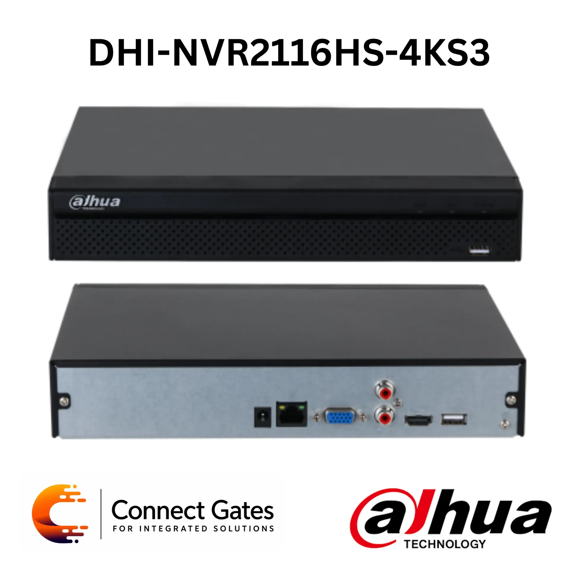 [DHI-NVR2116HS-4KS3] Dahua DHI-NVR2116HS-4KS3 – 16-Channel Compact Lite NVR with 1 HDD Bay, 4K HDMI Output, SMD Plus, 144Mbps Bandwidth & 12MP Camera Support