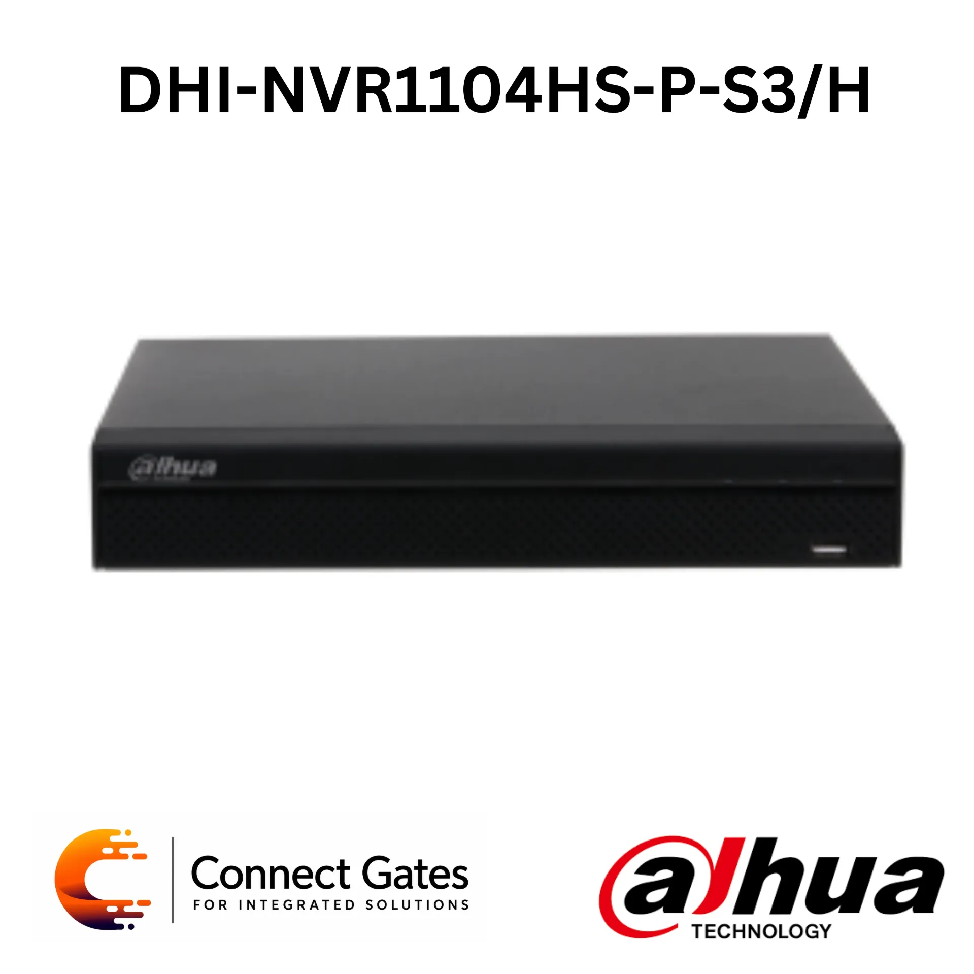 [DHI-NVR1104HS-P-S3/H] Dahua DHI-NVR1104HS-P-S3-H – 4-Channel Compact Lite NVR with 1 HDD Bay, H.265+, HDMI/VGA Output & 1080p Decoding