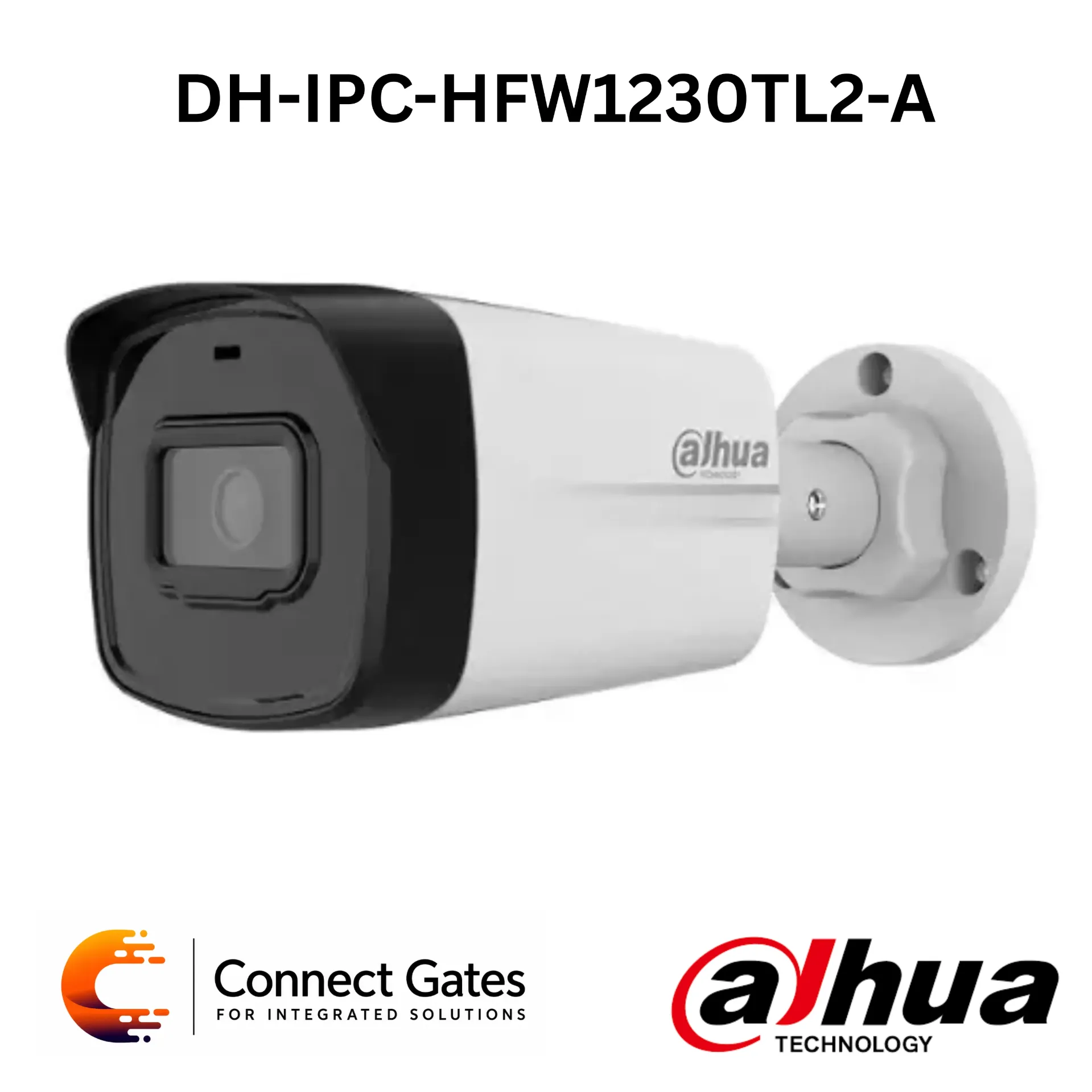 Dahua DH-IPC-HFW1230TL2-A – 2MP Entry IR Bullet IP Camera with Built-in Mic, 30m IR, H.265 & IP67