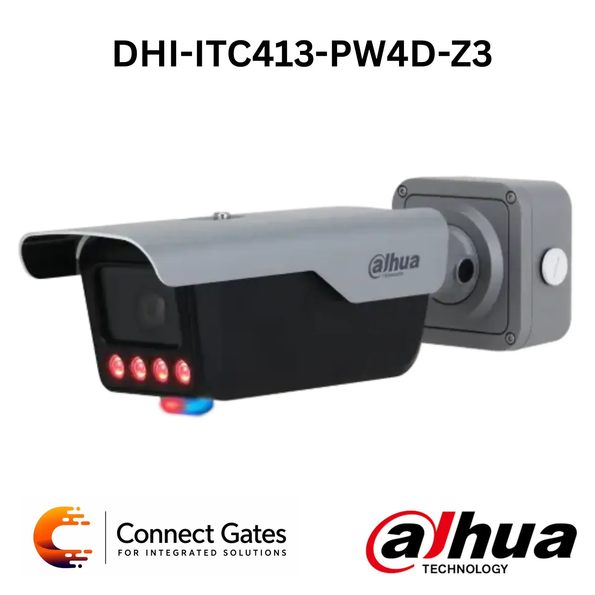 Dahua DHI-ITC413-PW4D-Z3 – 4MP Smart ANPR Camera with Dual Illuminators, 8–32mm Motorized Lens & Barrier Control