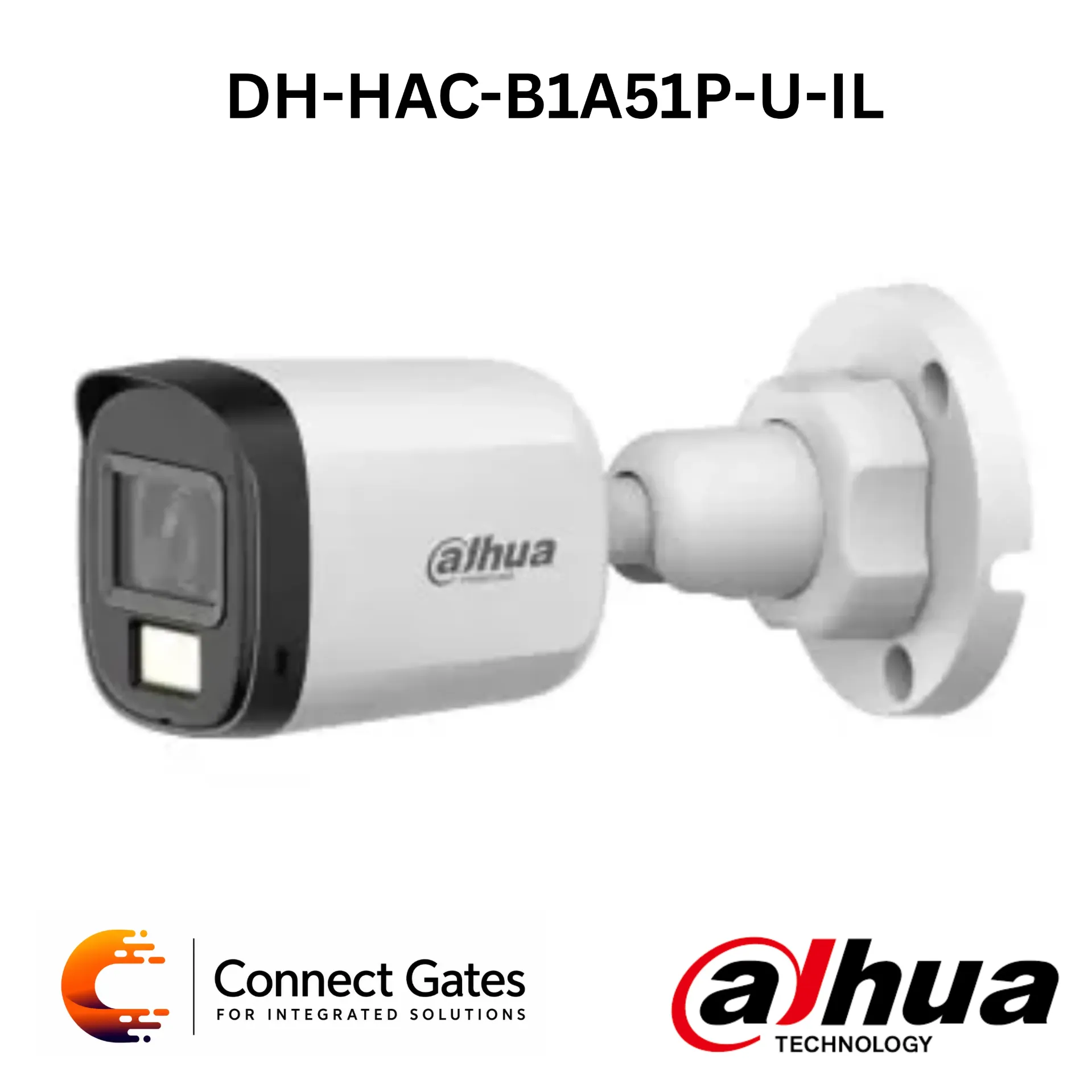[DH-HAC-B1A51P-U-IL] Dahua DH-HAC-B1A51P-U-IL-A – 5MP Smart Dual Light HDCVI Fixed-focal Bullet Camera with Built-in Mic