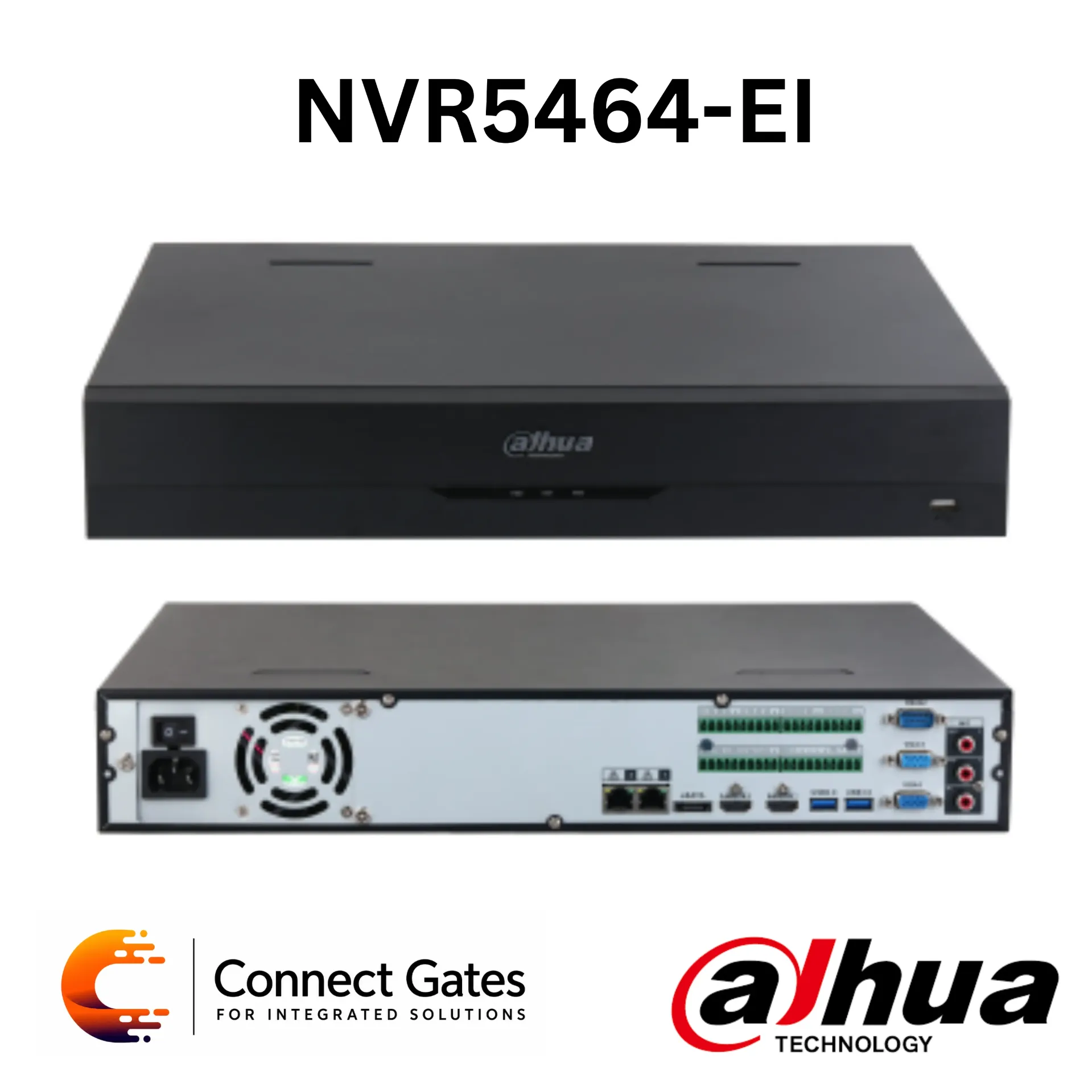 [NVR5464-EI] Dahua DHI-NVR5464-EI – 64-Channel WizSense NVR with 4 HDD Bays, 384Mbps Bandwidth, AcuPick, AI Functions & 4K HDMI Output