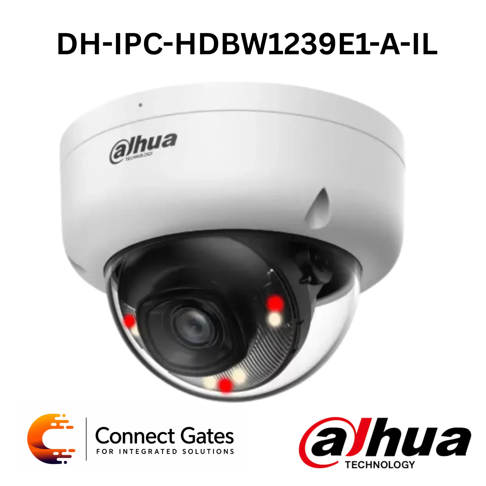[DH-IPC-HDBW1239E1-A-IL] Dahua DH-IPC-HDBW1239E1-A-IL – 2MP Entry Smart Dual Light Fixed-focal Dome Network Camera with Built-in Mic