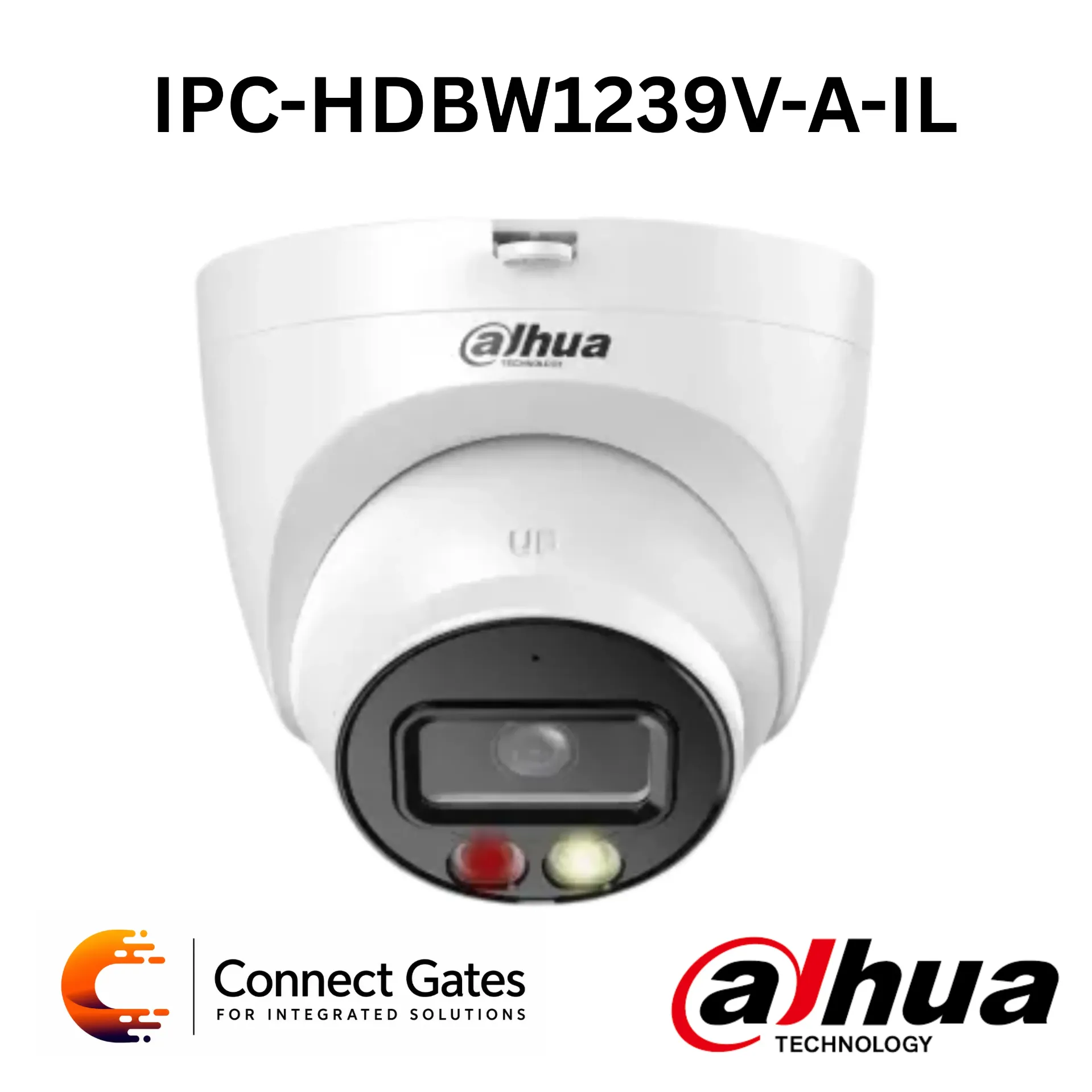 [IPC-HDBW1239V-A-IL] Dahua DH-IPC-HDW1239V-A-IL – 2MP Entry Smart Dual Light Fixed-focal Eyeball Network Camera with Built-in Mic